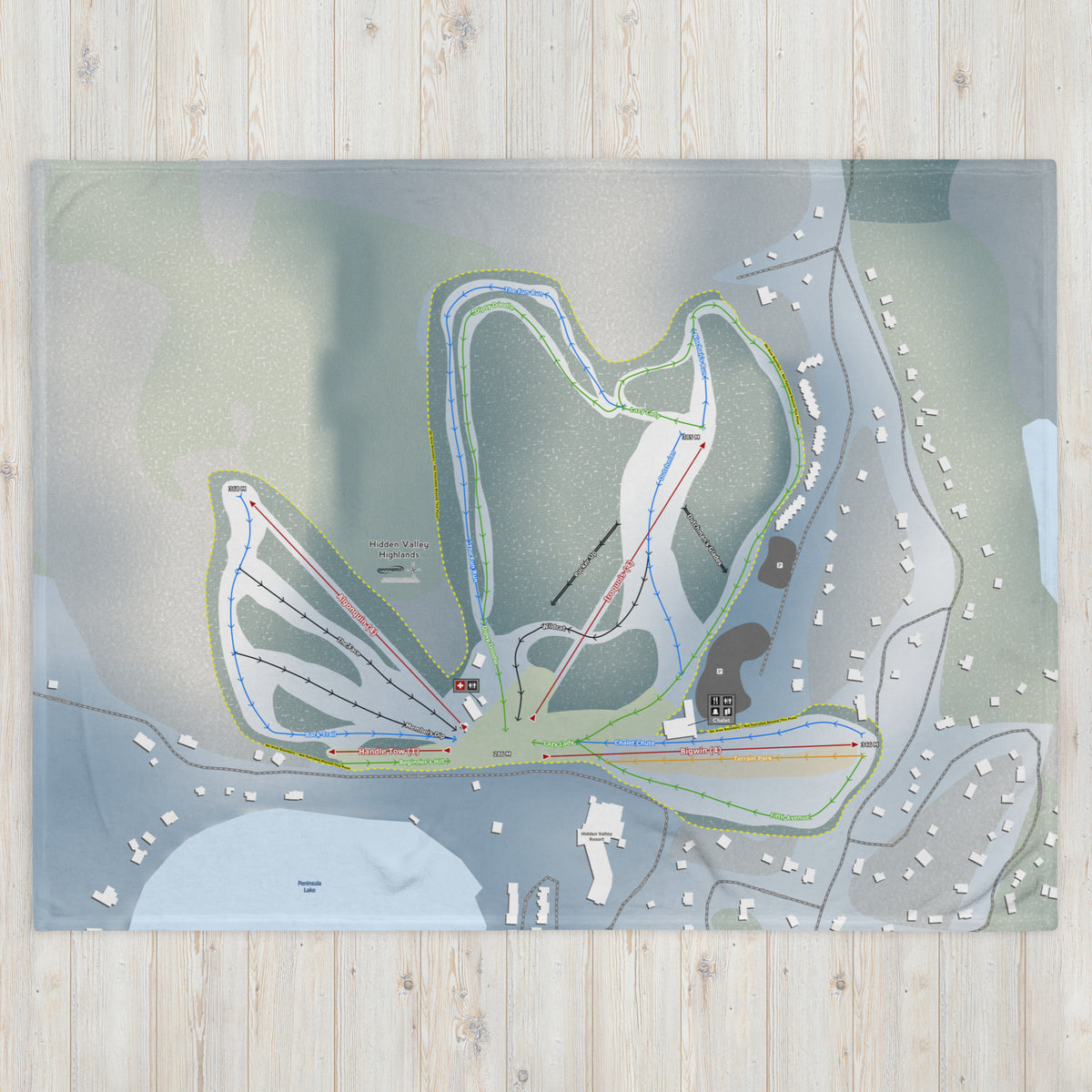 Hidden Valley Highlands, Ontario Ski Resort Map Blanket