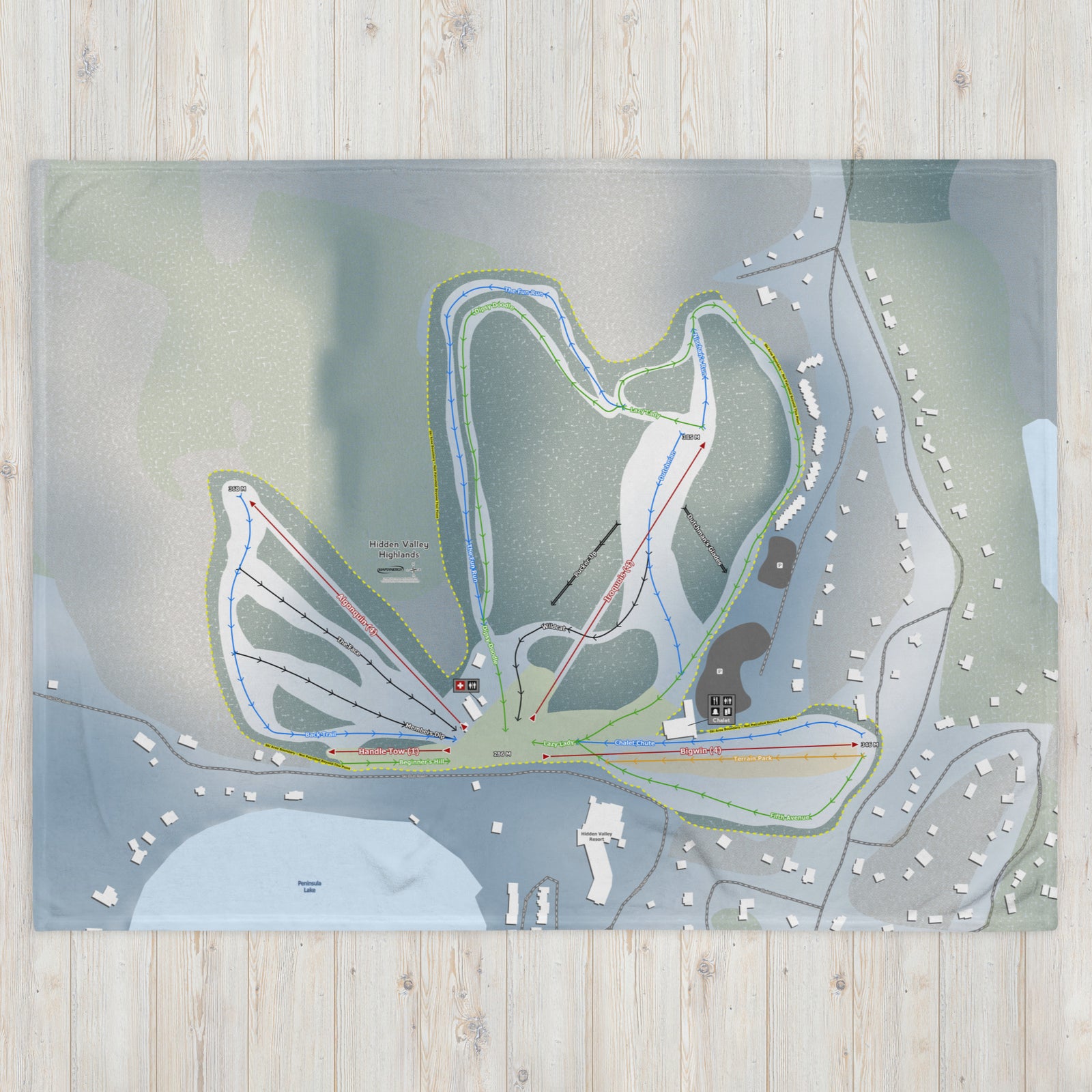 Hidden Valley Highlands, Ontario Ski Resort Map Blanket