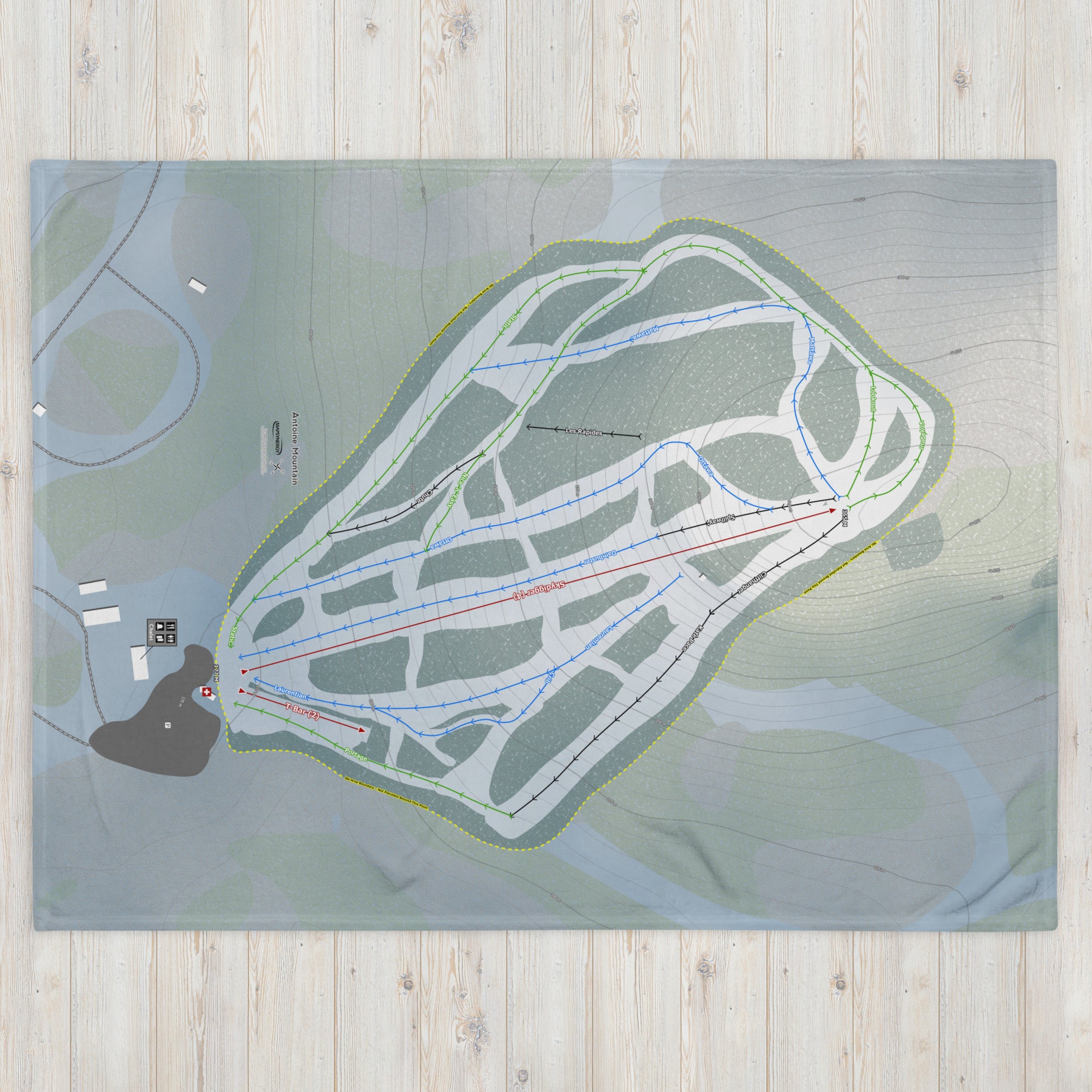 Antoine Mountain, Ontario Ski Resort Map Blanket
