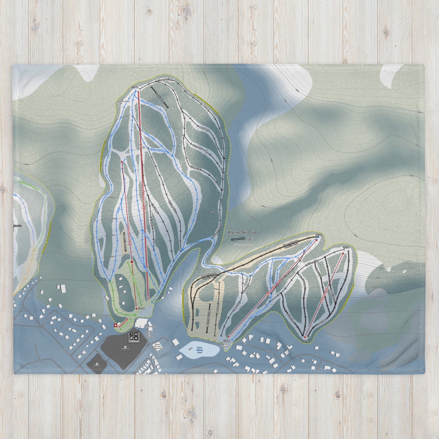 Alpine Ski Club, Ontario Ski Resort Map Blanket - Powderaddicts