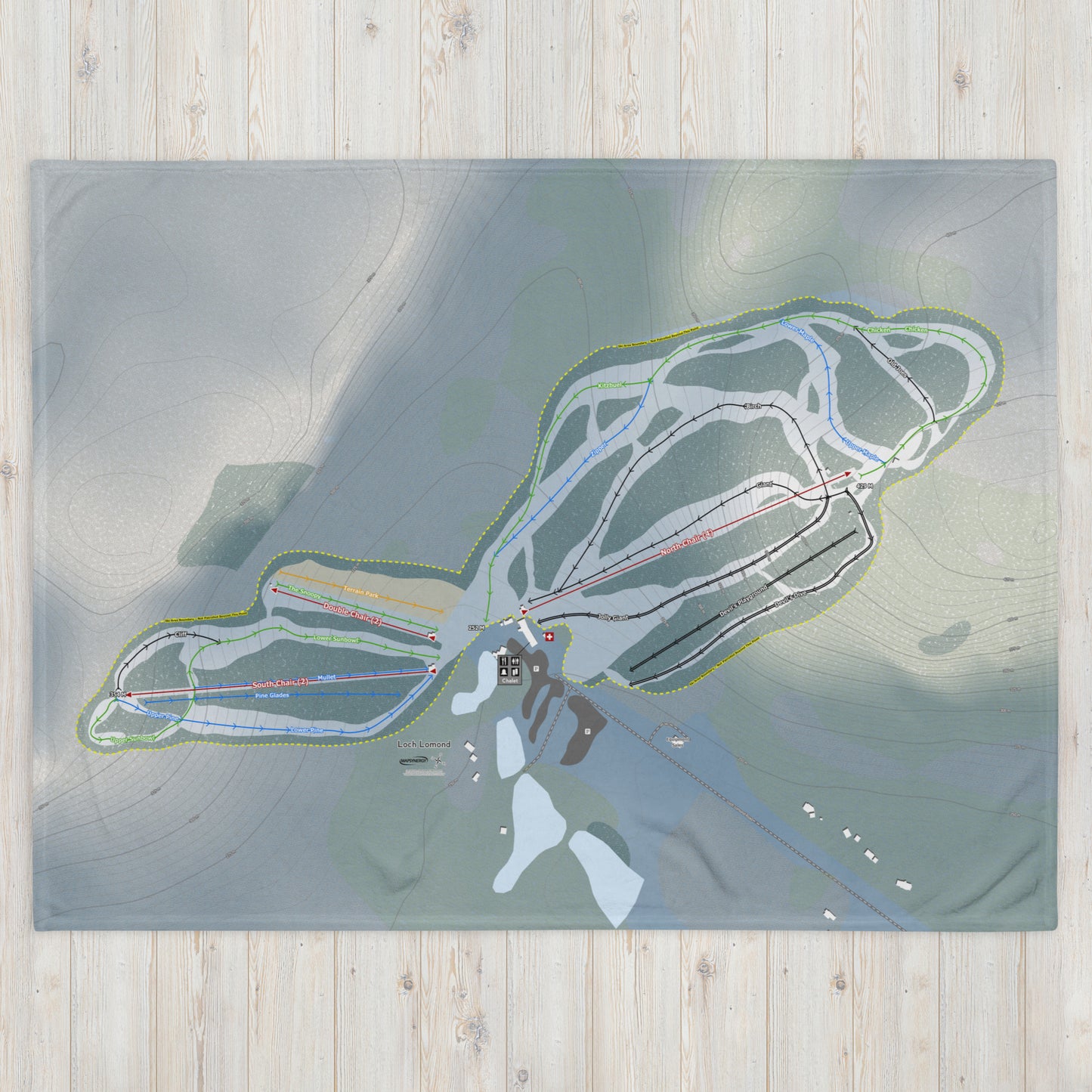 Loch Lomond, Ontario Ski Resort Map Blanket - Powderaddicts