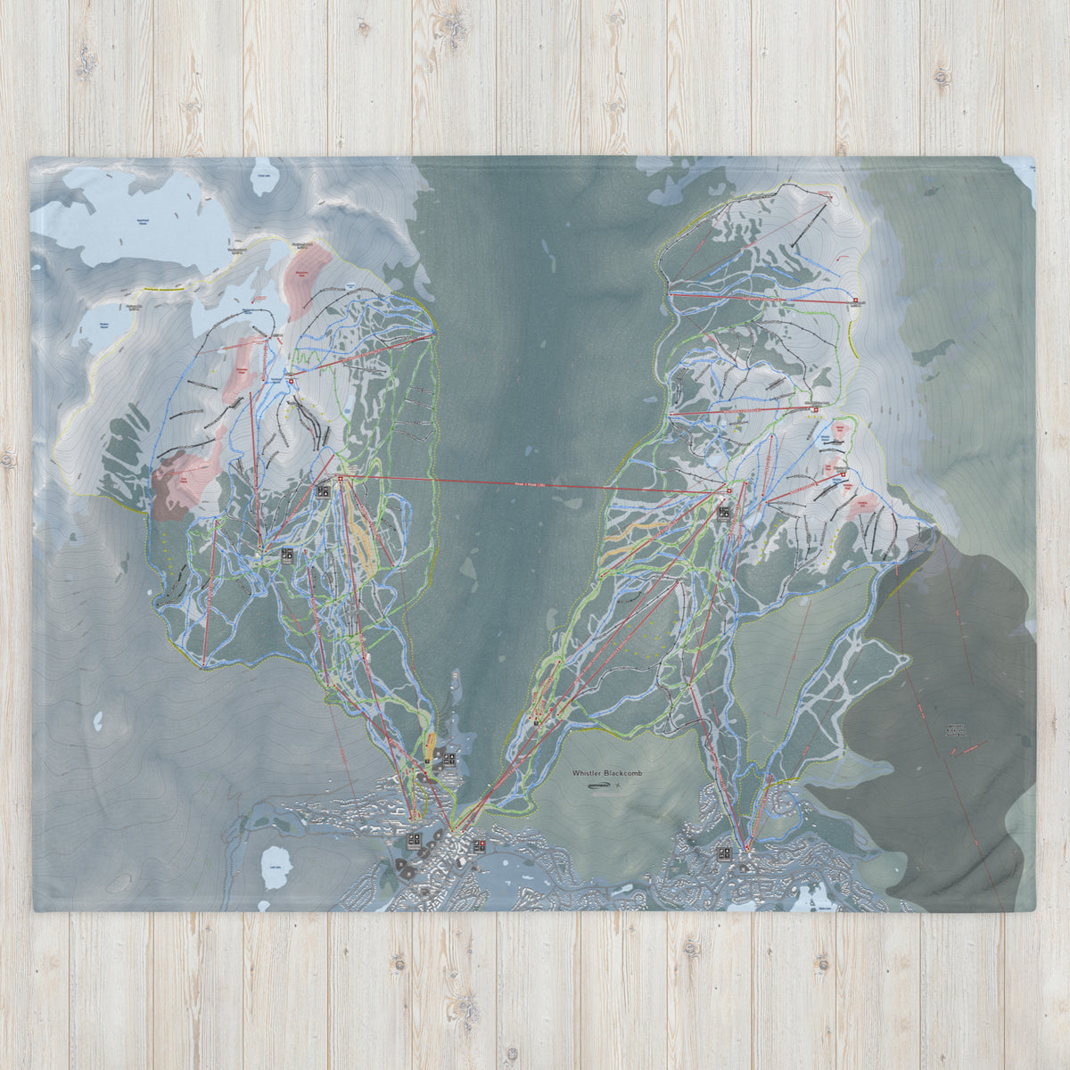 Whistler Blackcomb, British Columbia Ski Resort Map Blanket - Powderaddicts