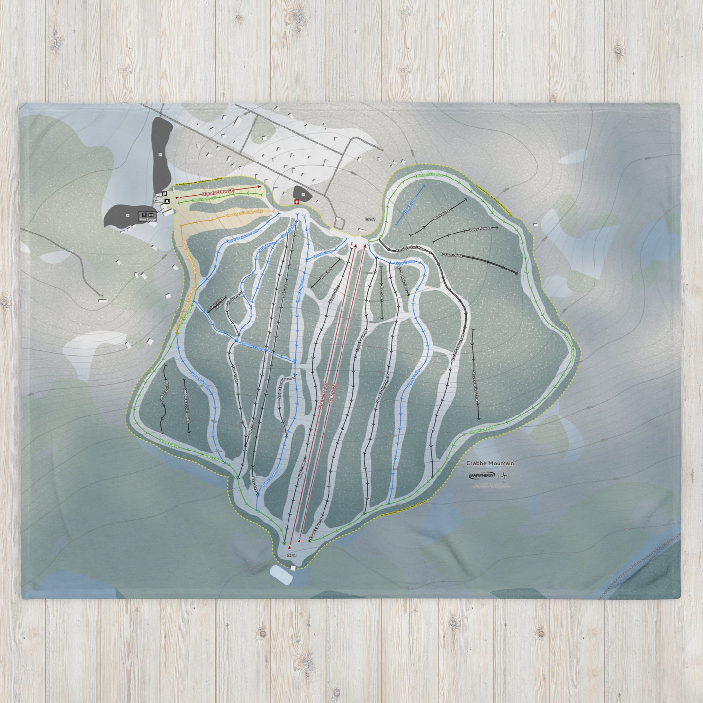 Crabbe Mountain, New Brunswick Ski Resort Map Blanket - Powderaddicts
