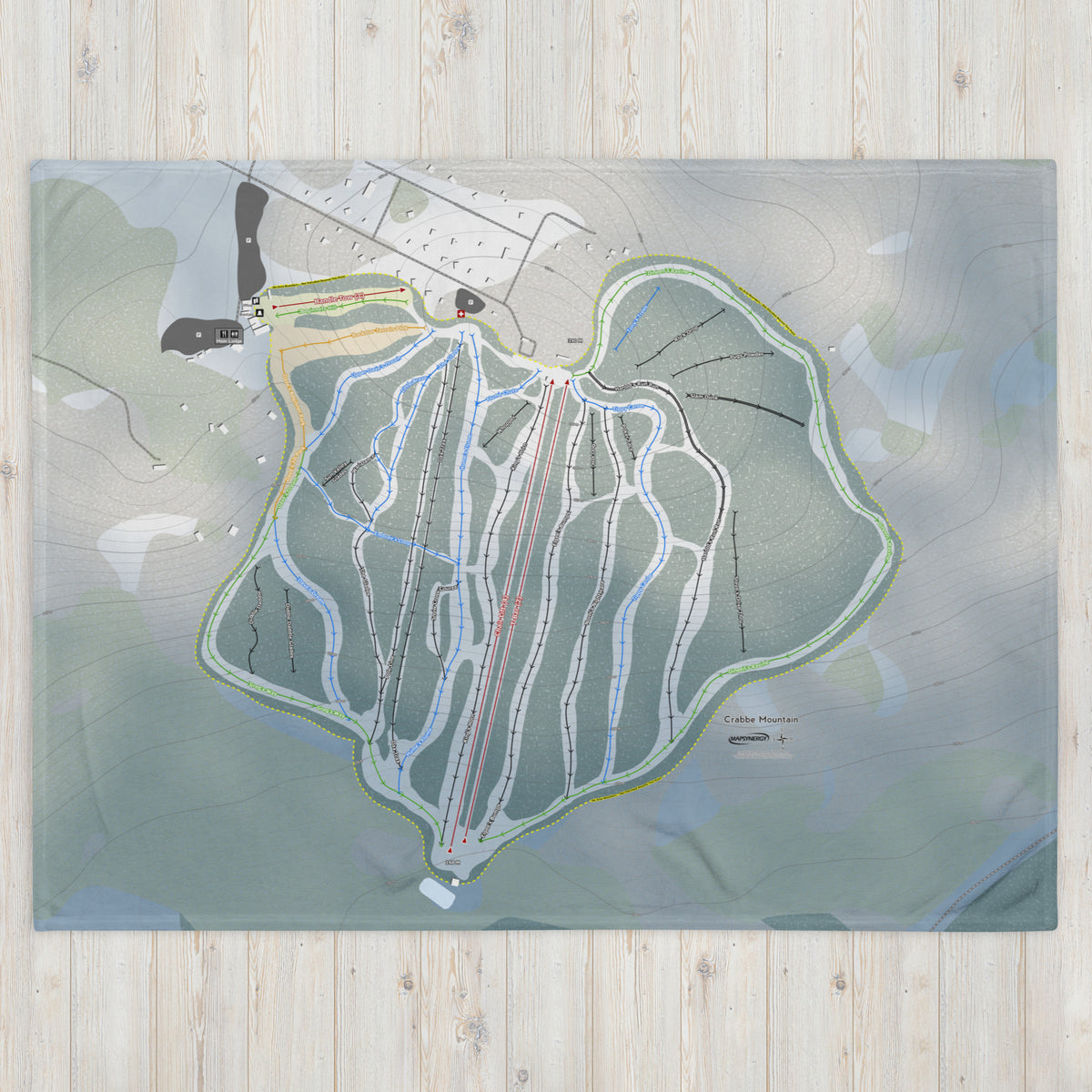 Crabbe Mountain, New Brunswick Ski Resort Map Blanket