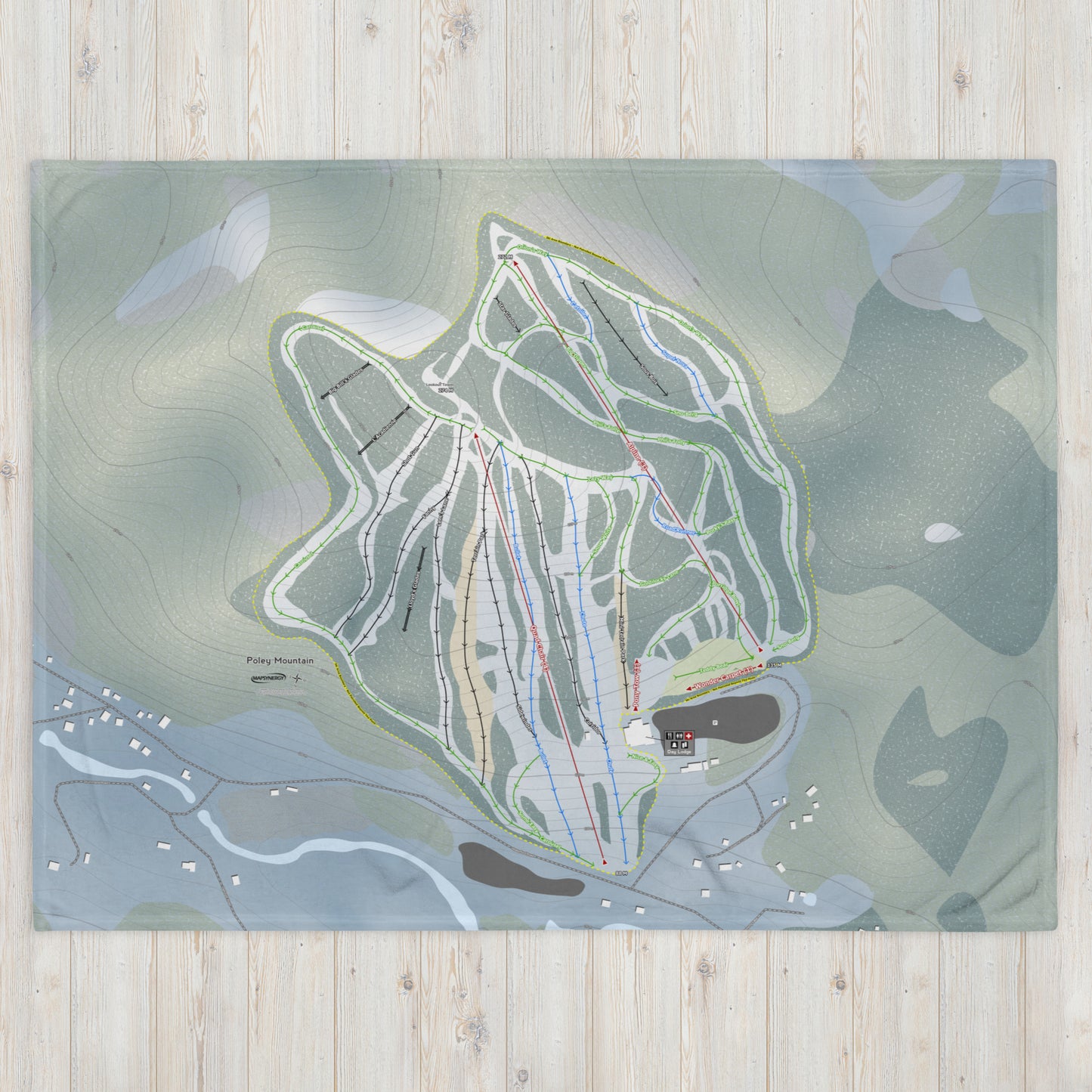 Poley Mountain, New Brunswick Ski Resort Map Blanket - Powderaddicts