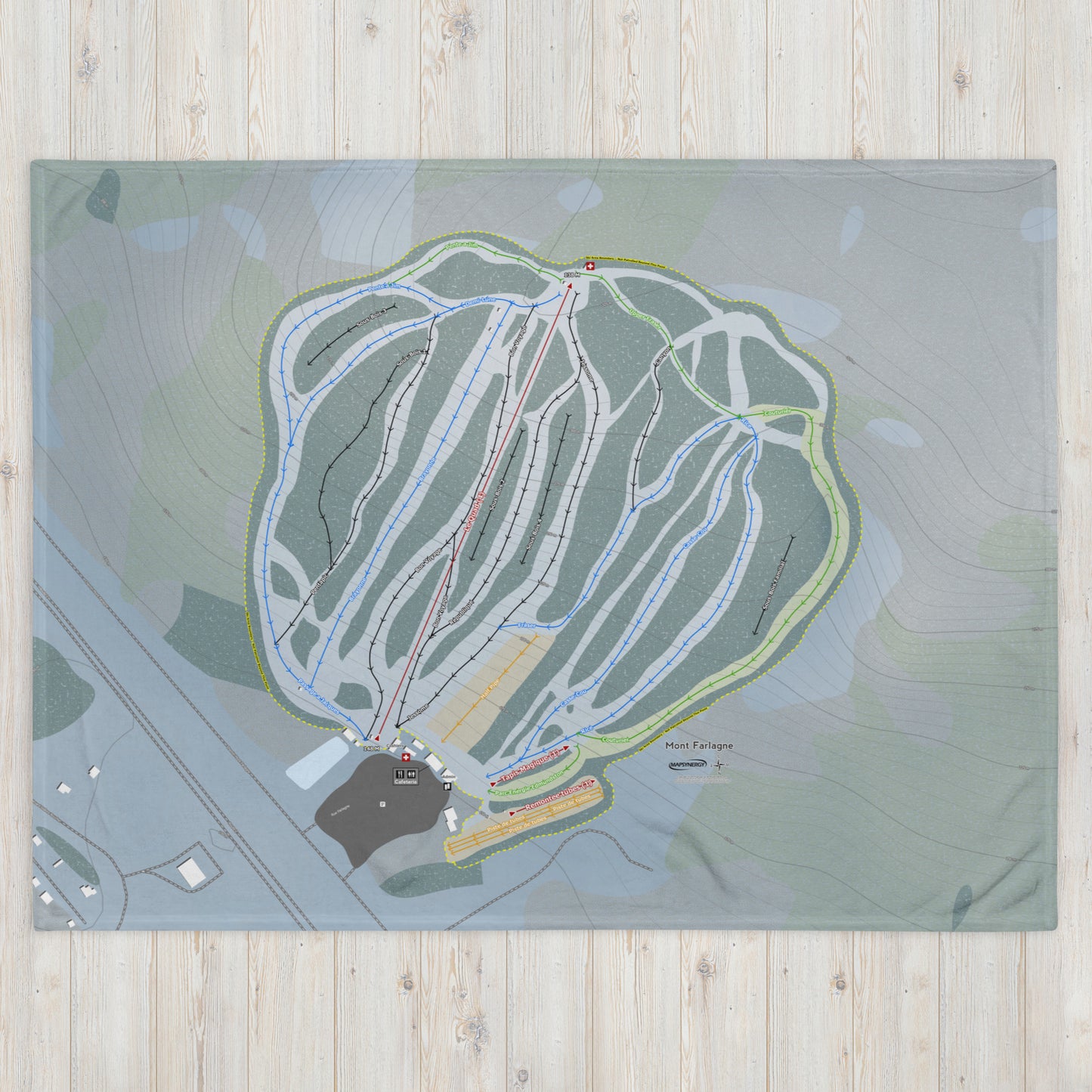 Mont Farlagne, New Brunswick Ski Resort Map Blanket - Powderaddicts
