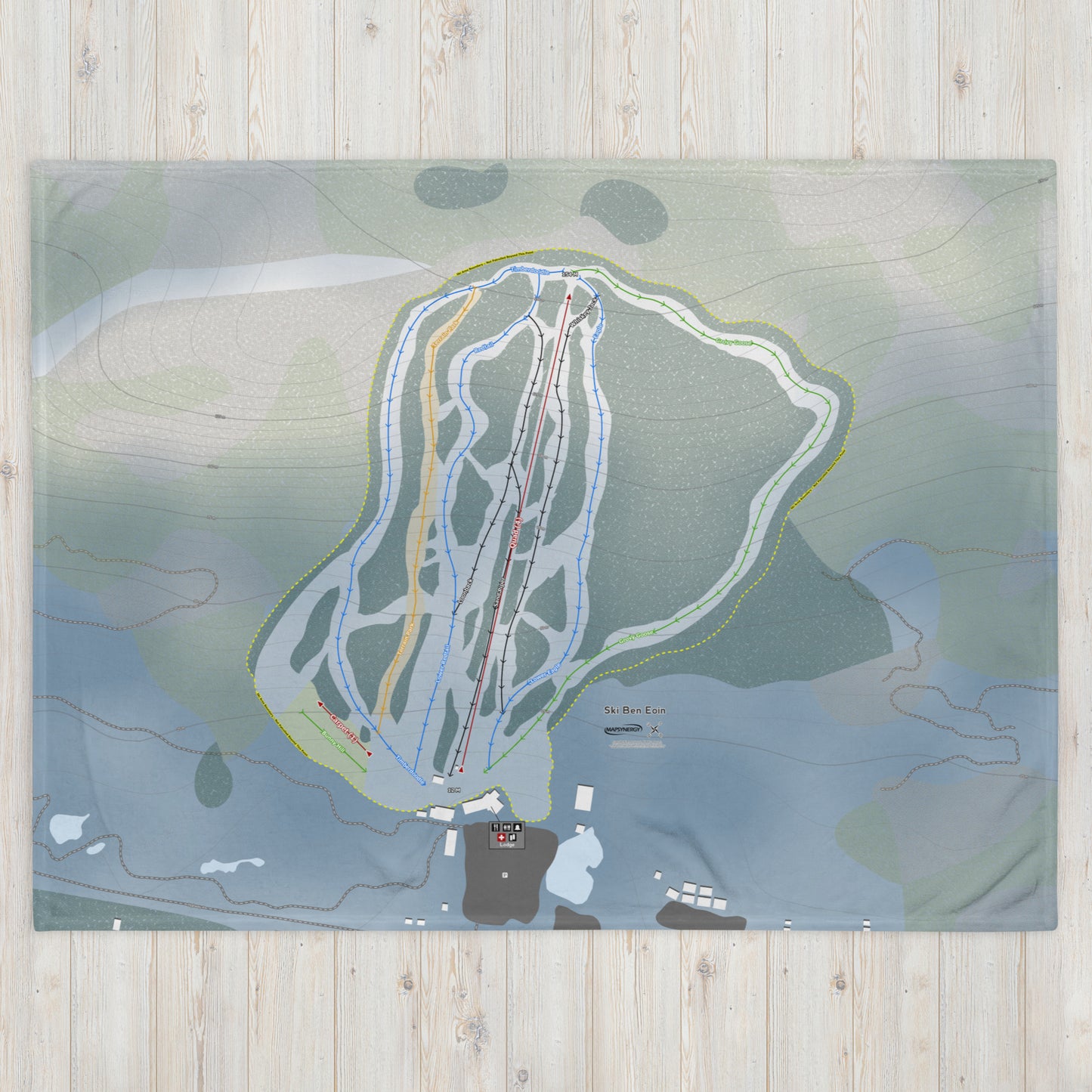 Ski Ben Eoin, Nova Scotia Ski Resort Map Blanket - Powderaddicts