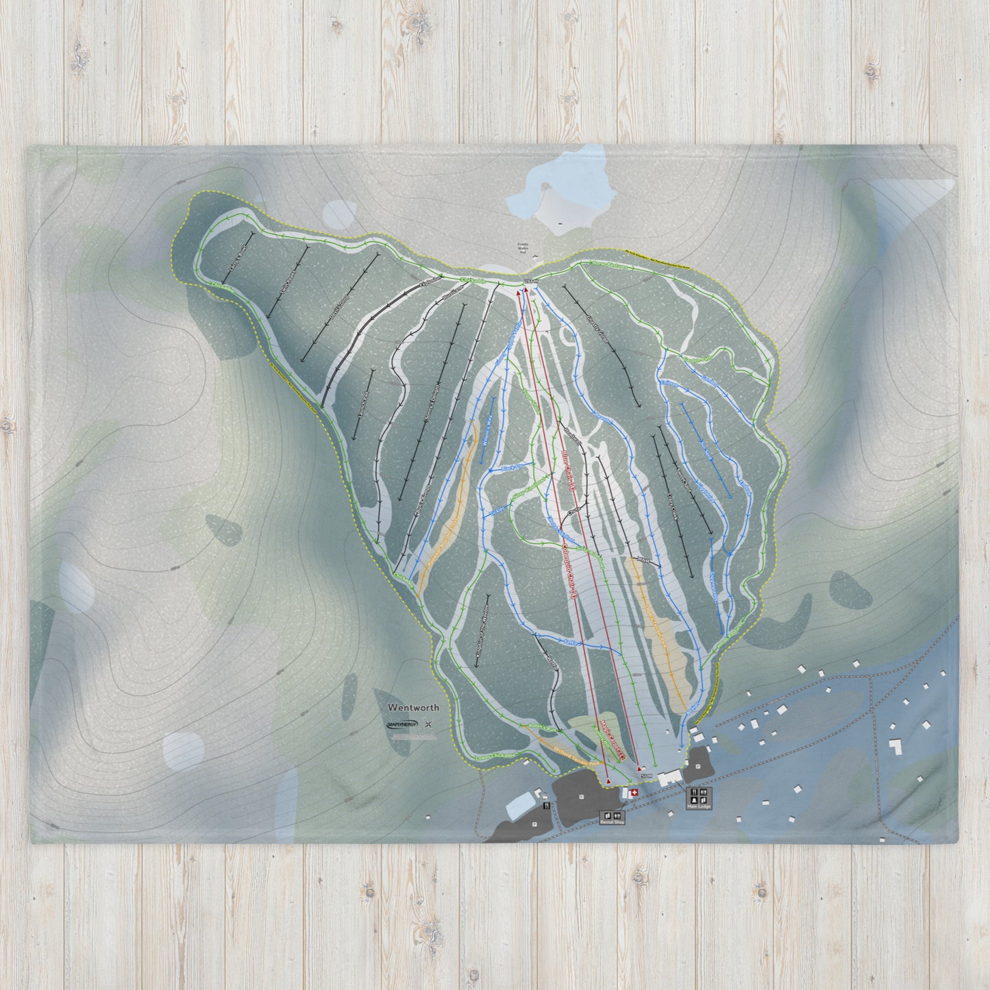Wentworth, Nova Scotia Ski Resort Map Blanket - Powderaddicts