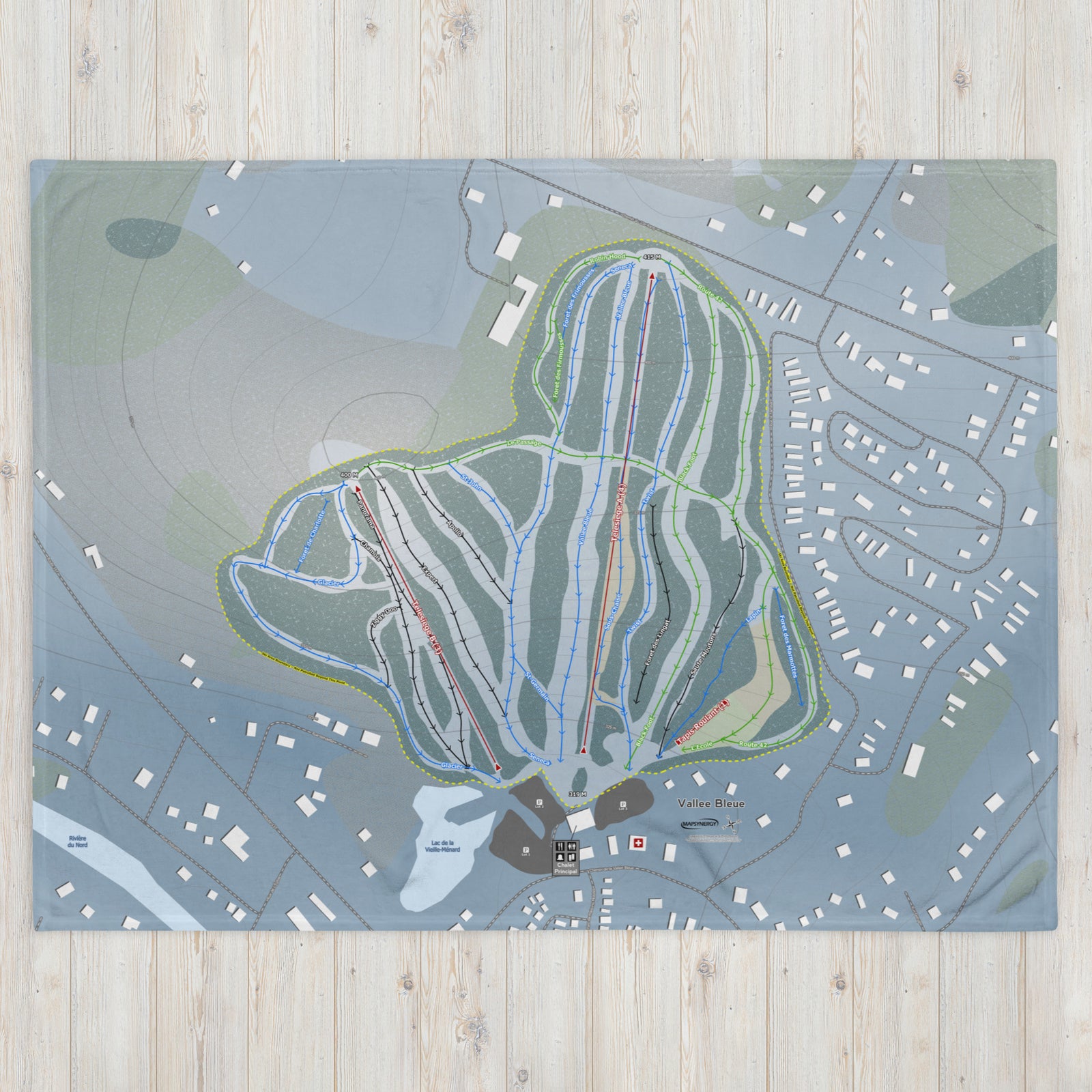 Vallee Bleue, Quebec Ski Resort Map Blanket