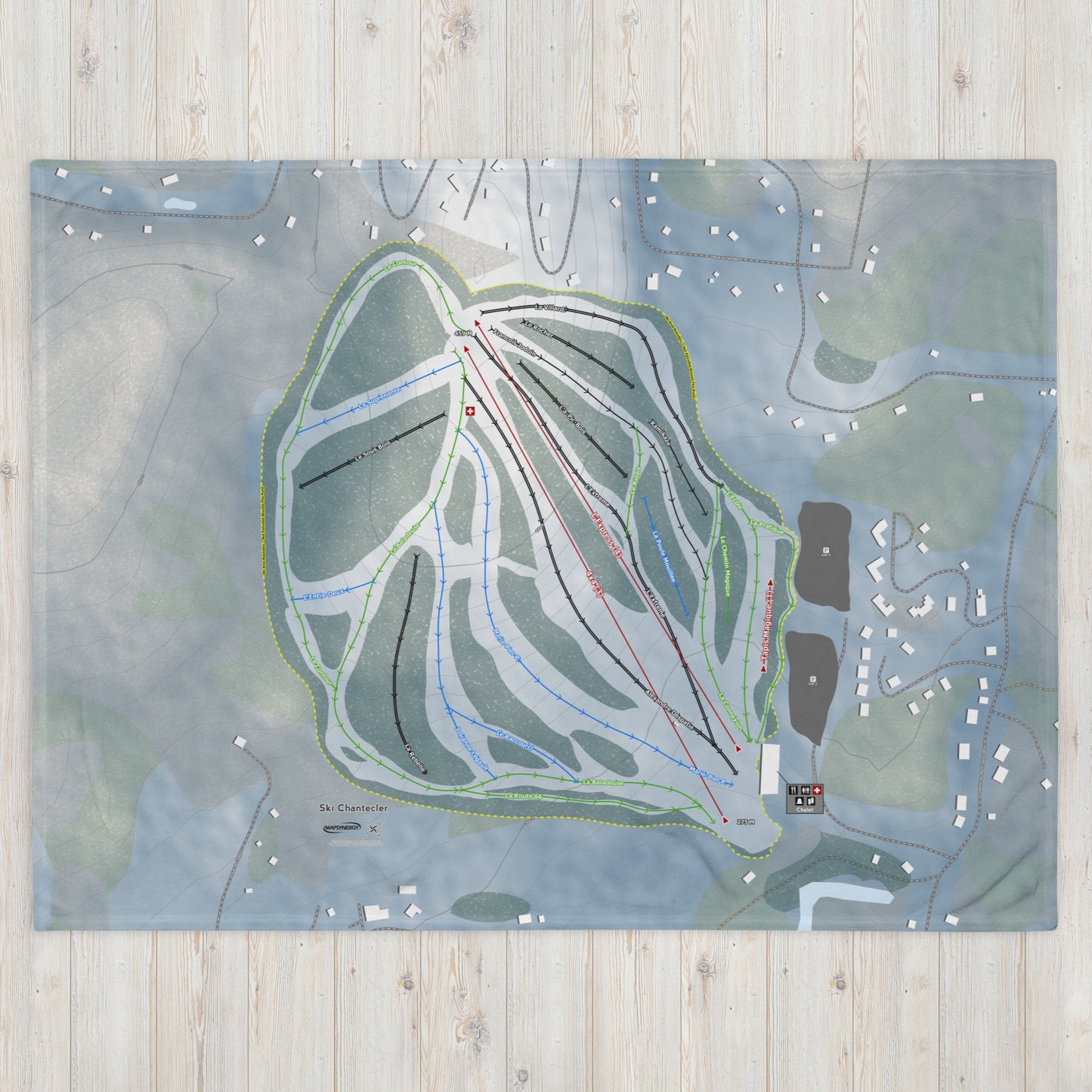 Ski Chantecler, Quebec Ski Resort Map Blanket - Powderaddicts