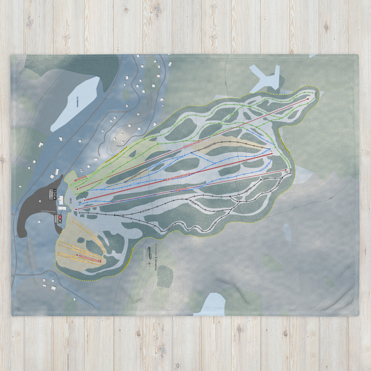 Sommet Edelweiss, Quebec Ski Resort Map Blanket - Powderaddicts