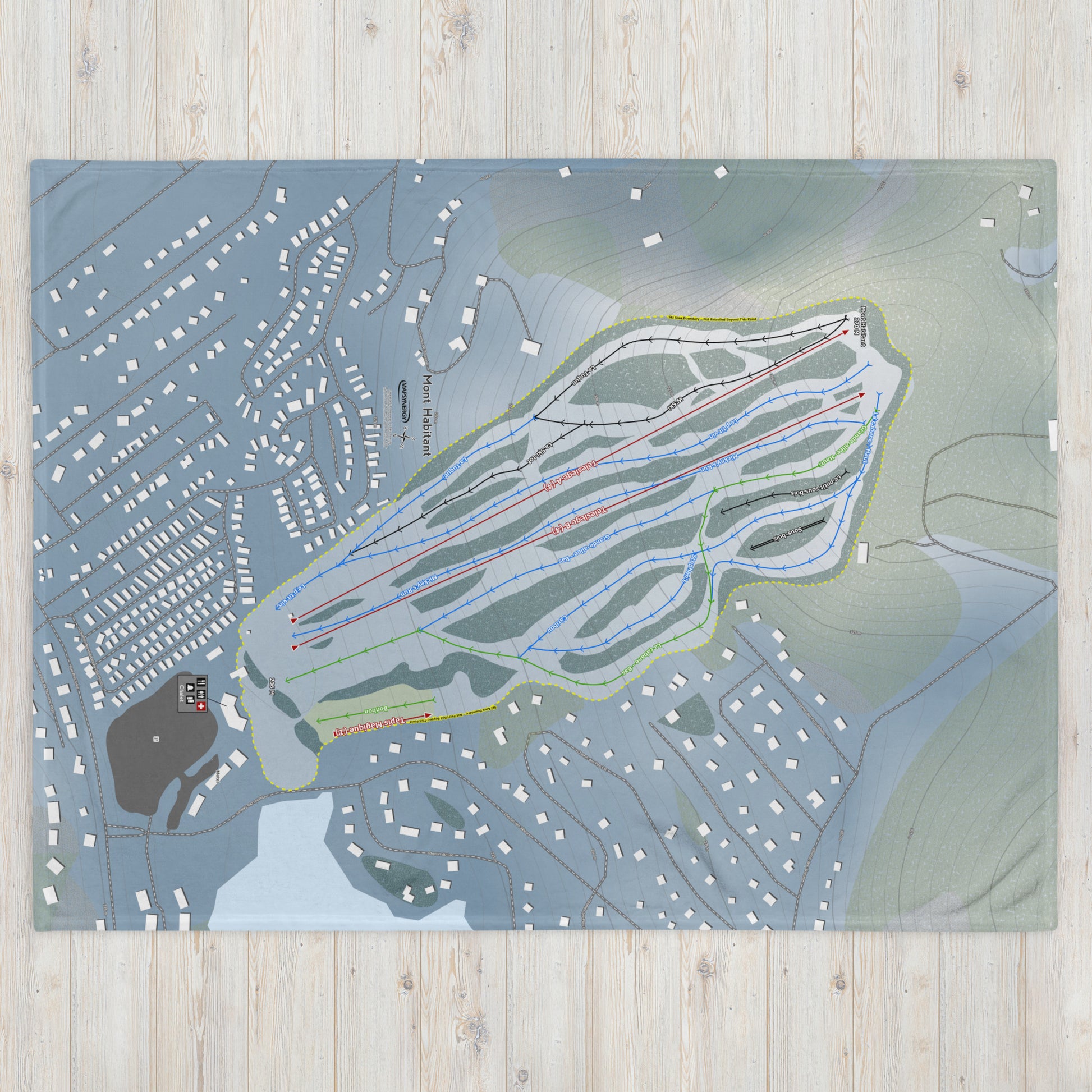 Mont Habitant, Quebec Ski Resort Map Blanket - Powderaddicts
