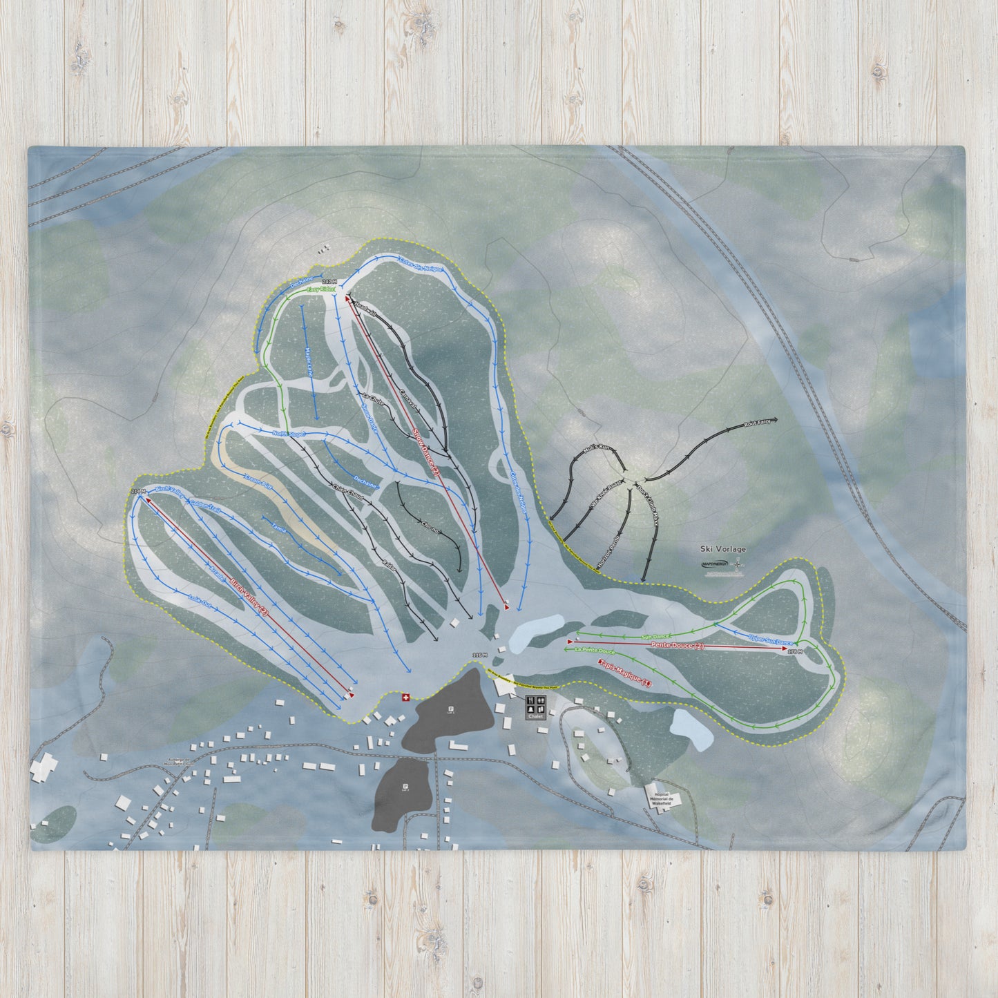 Ski Vorlage, Quebec Ski Resort Map Blanket - Powderaddicts