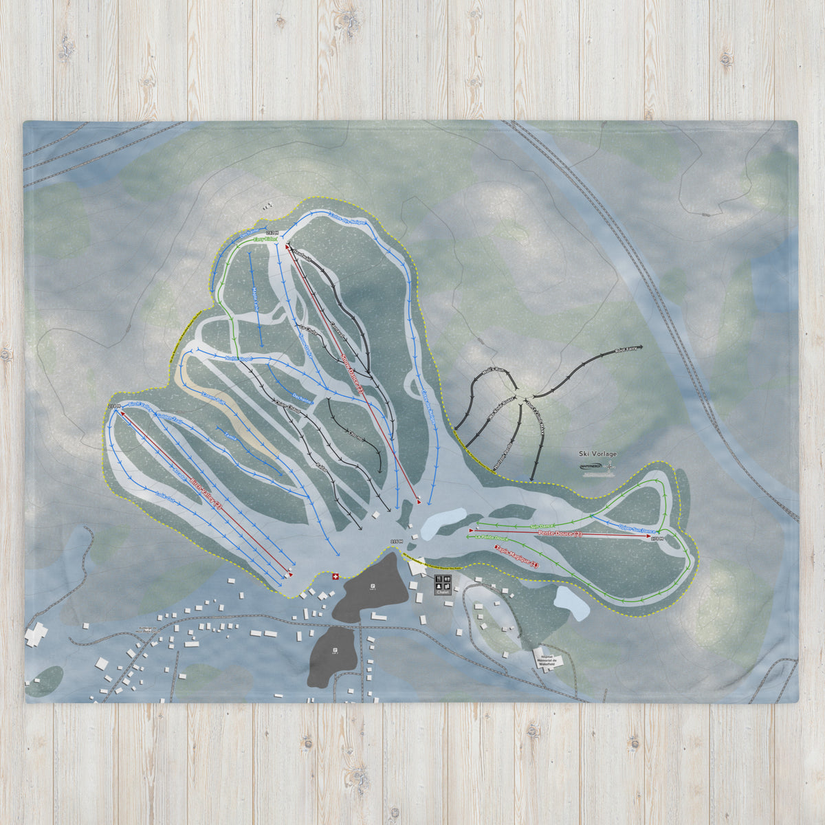Ski Vorlage, Quebec Ski Resort Map Blanket