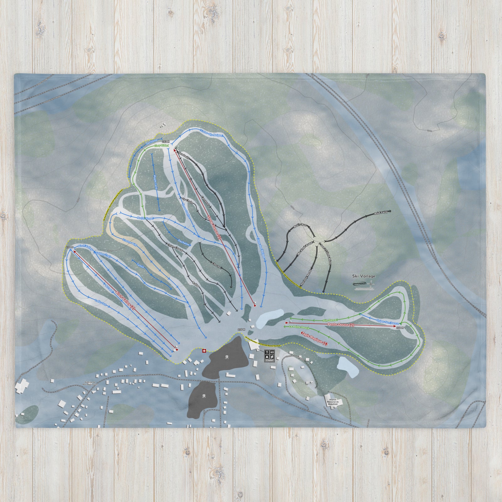 Ski Vorlage, Quebec Ski Resort Map Blanket