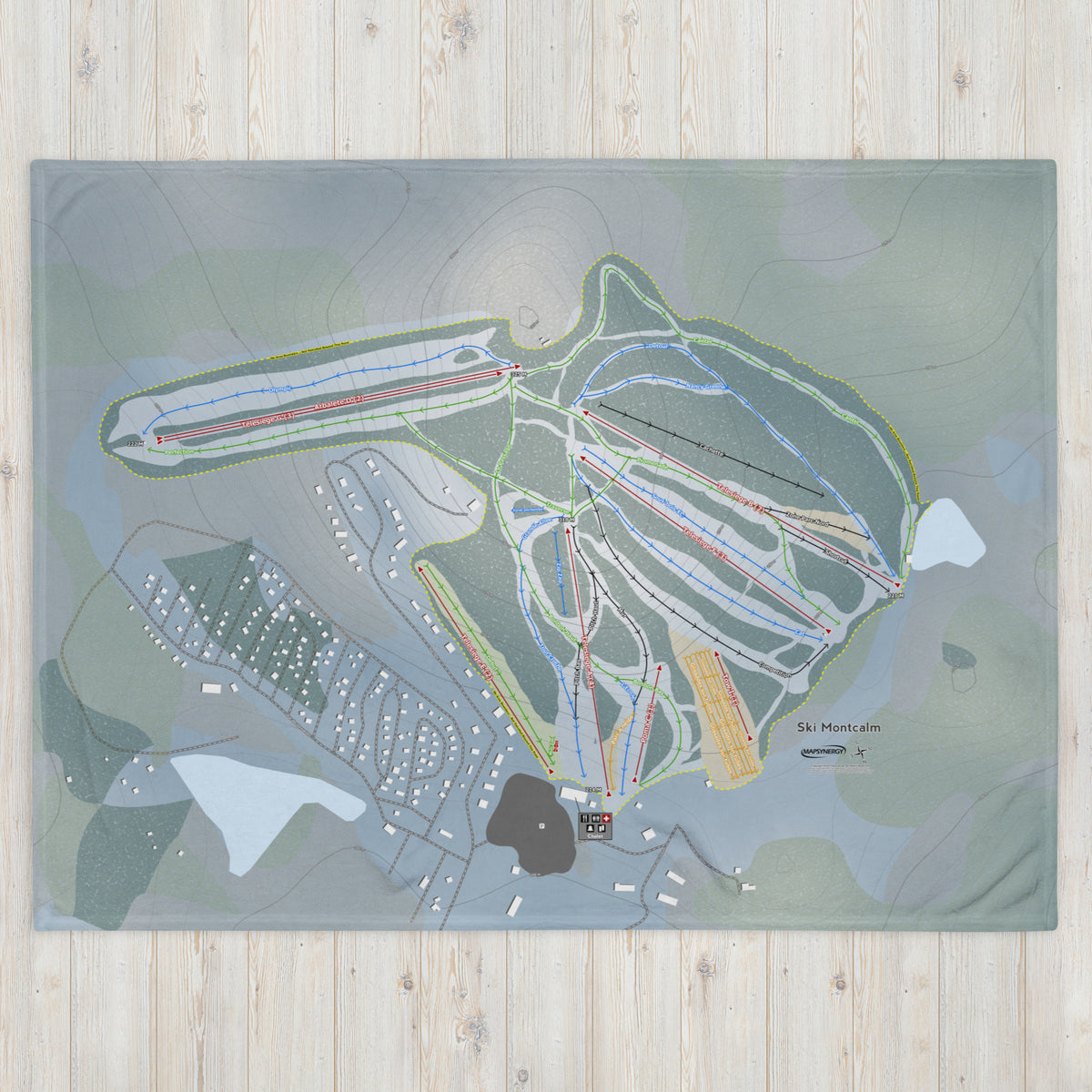 Ski Montcalm, Quebec Ski Resort Map Blanket - Powderaddicts