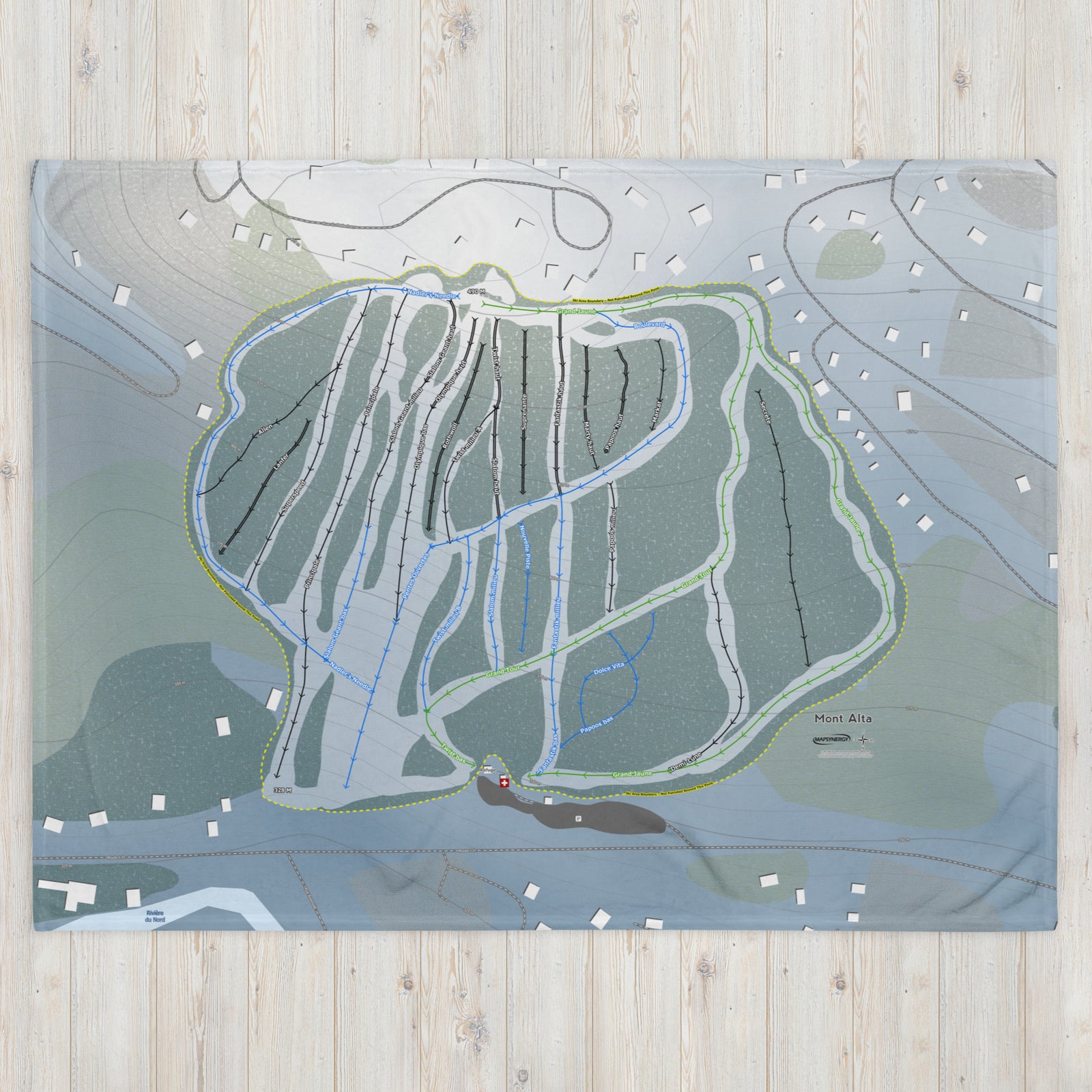 Mont Alta, Quebec Ski Resort Map Blanket