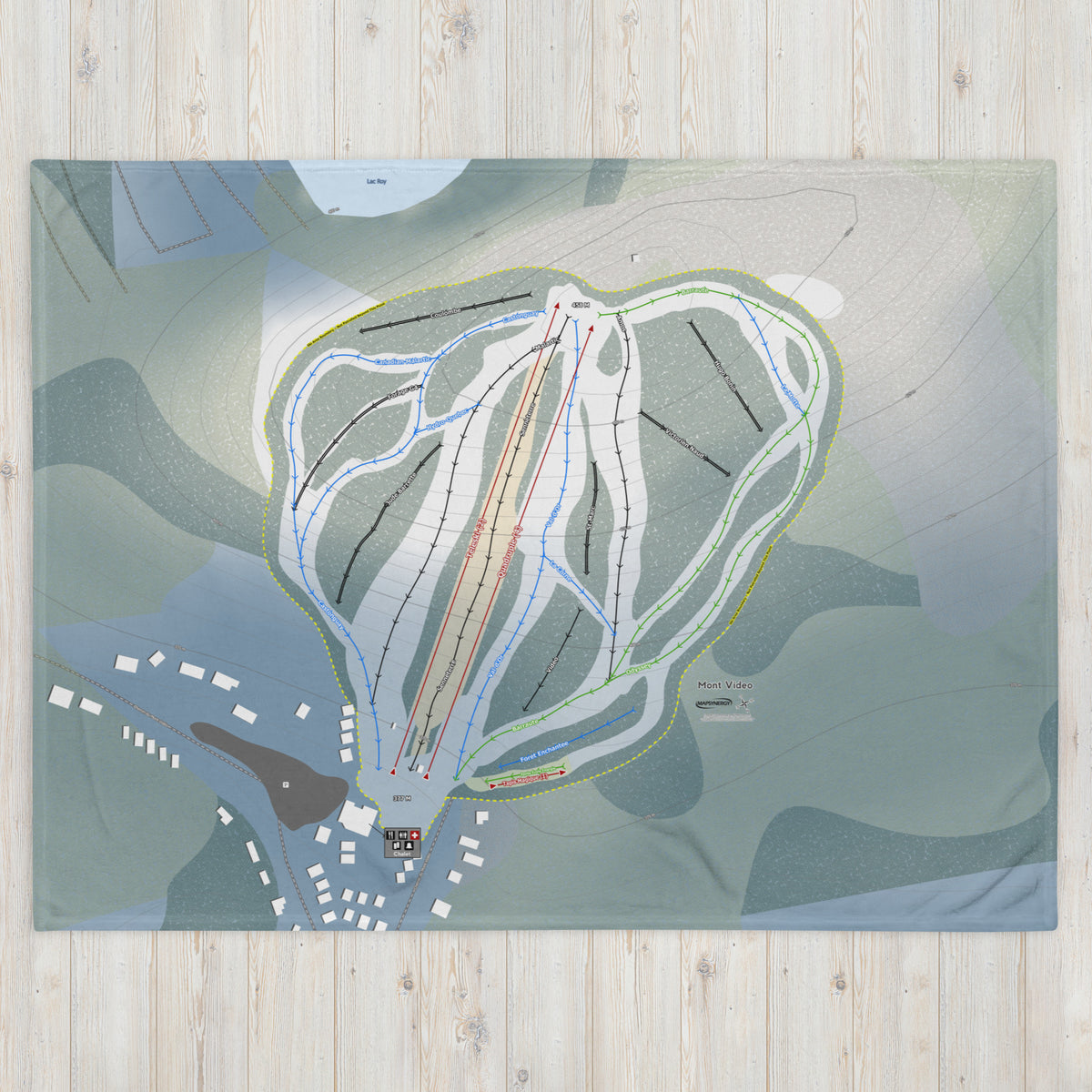 Mont Video, Quebec Ski Resort Map Blanket - Powderaddicts