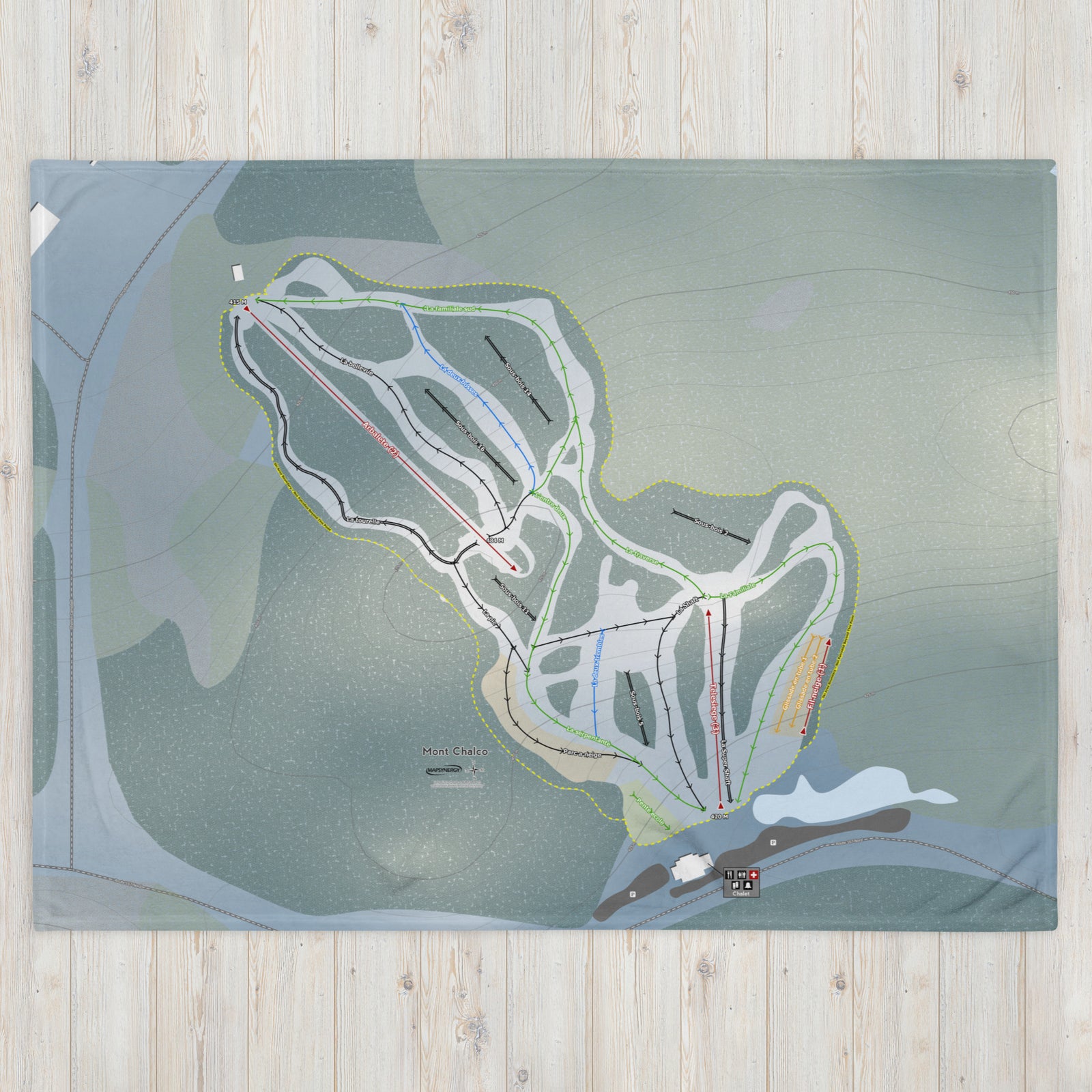 Mont Chalco, Quebec Ski Resort Map Blanket
