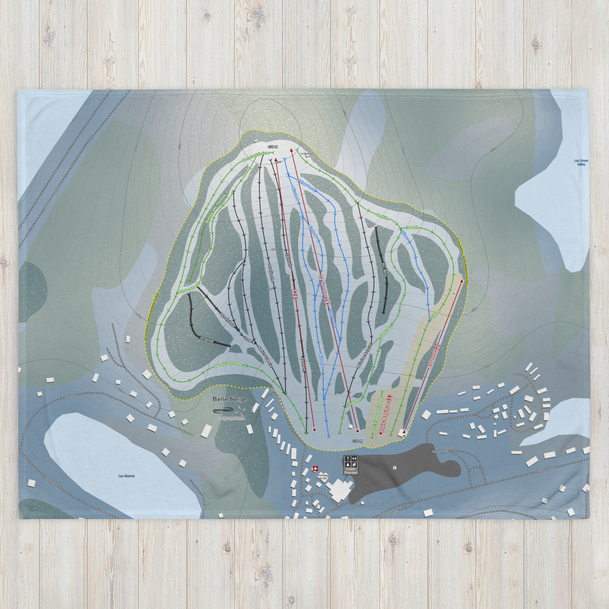 Belle Neige, Quebec Ski Resort Map Blanket
