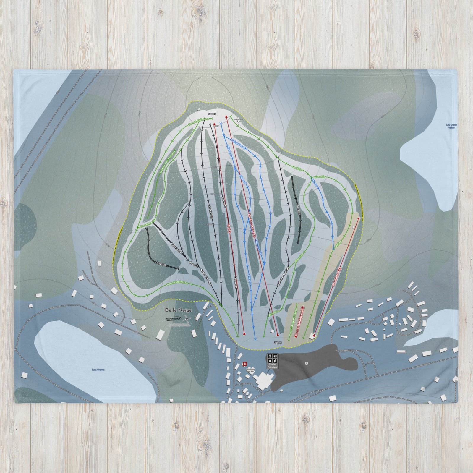 Belle Neige, Quebec Ski Resort Map Blanket