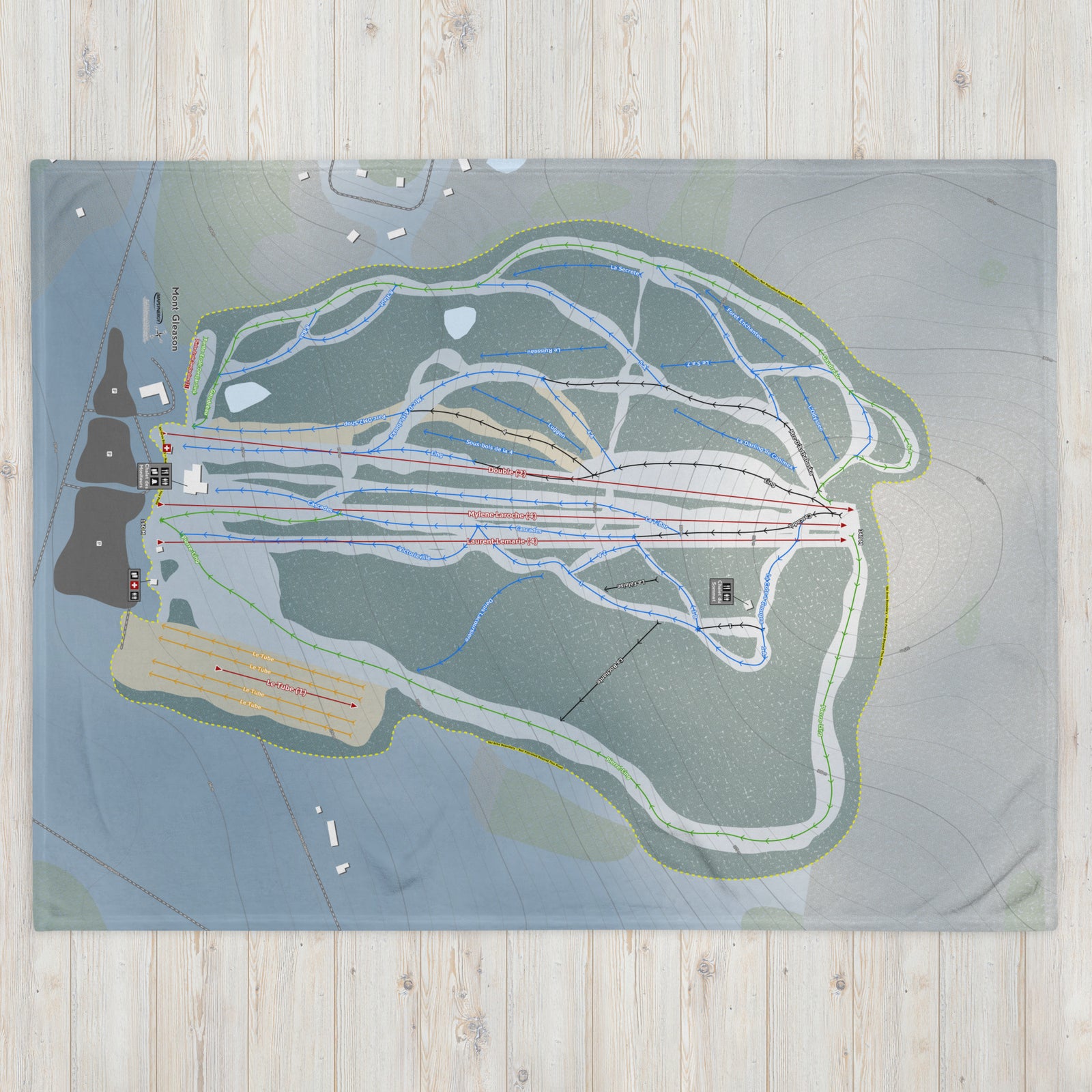 Mont Gleason, Quebec Ski Resort Map Blanket