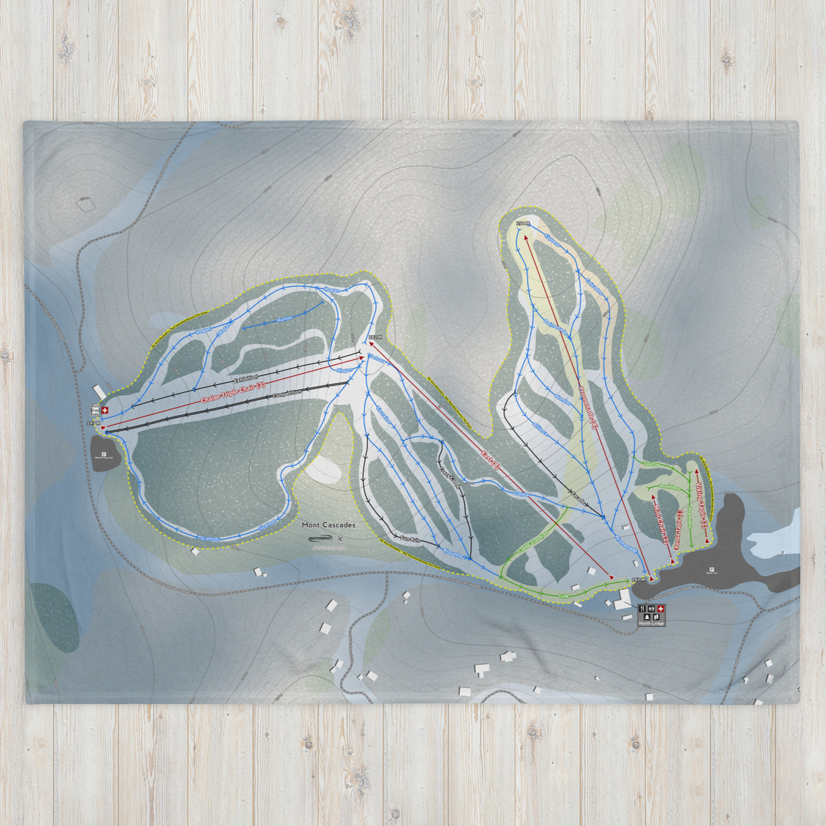 Mont Cascades, Quebec Ski Resort Map Blanket