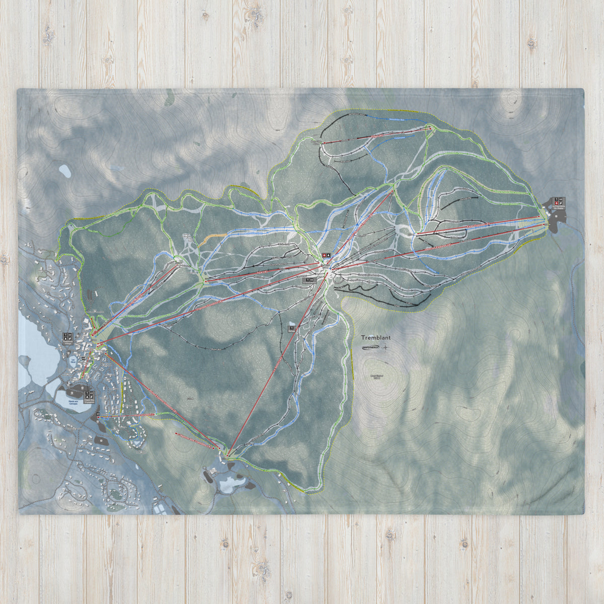 Mont Tremblant, Quebec Ski Resort Map Blanket - Powderaddicts