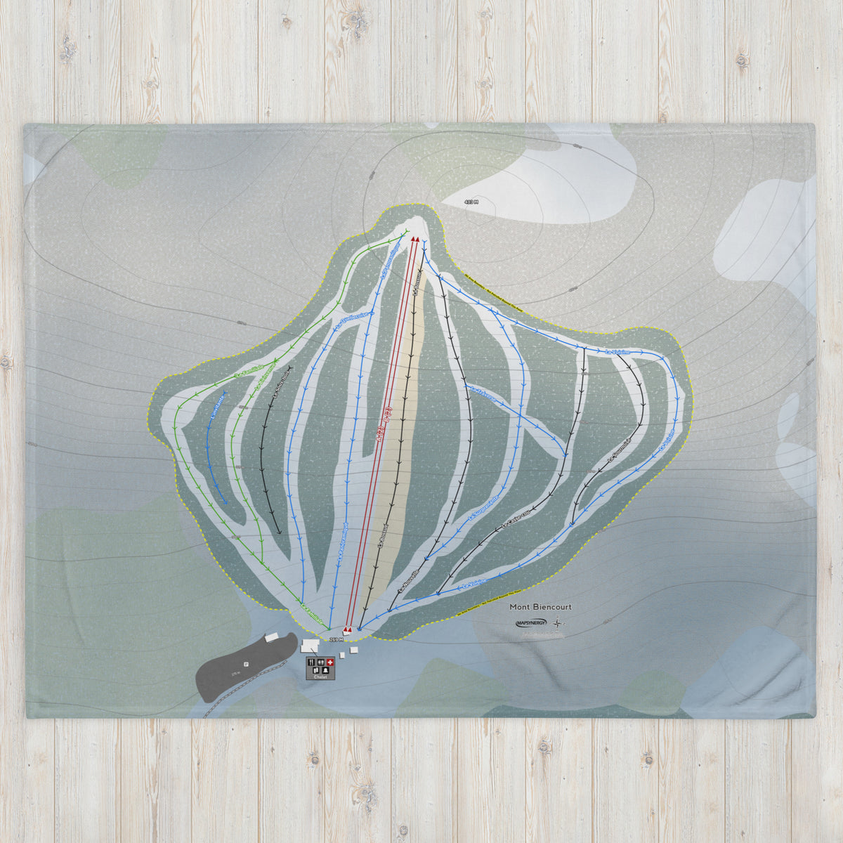 Mont Biencourt, Quebec Ski Resort Map Blanket