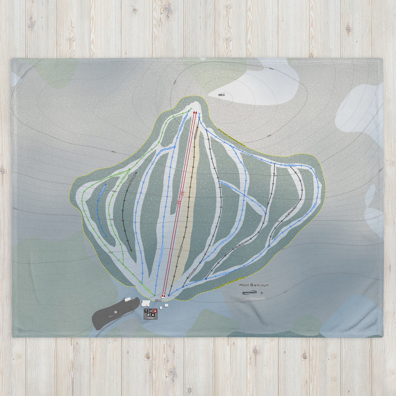 Mont Biencourt, Quebec Ski Resort Map Blanket