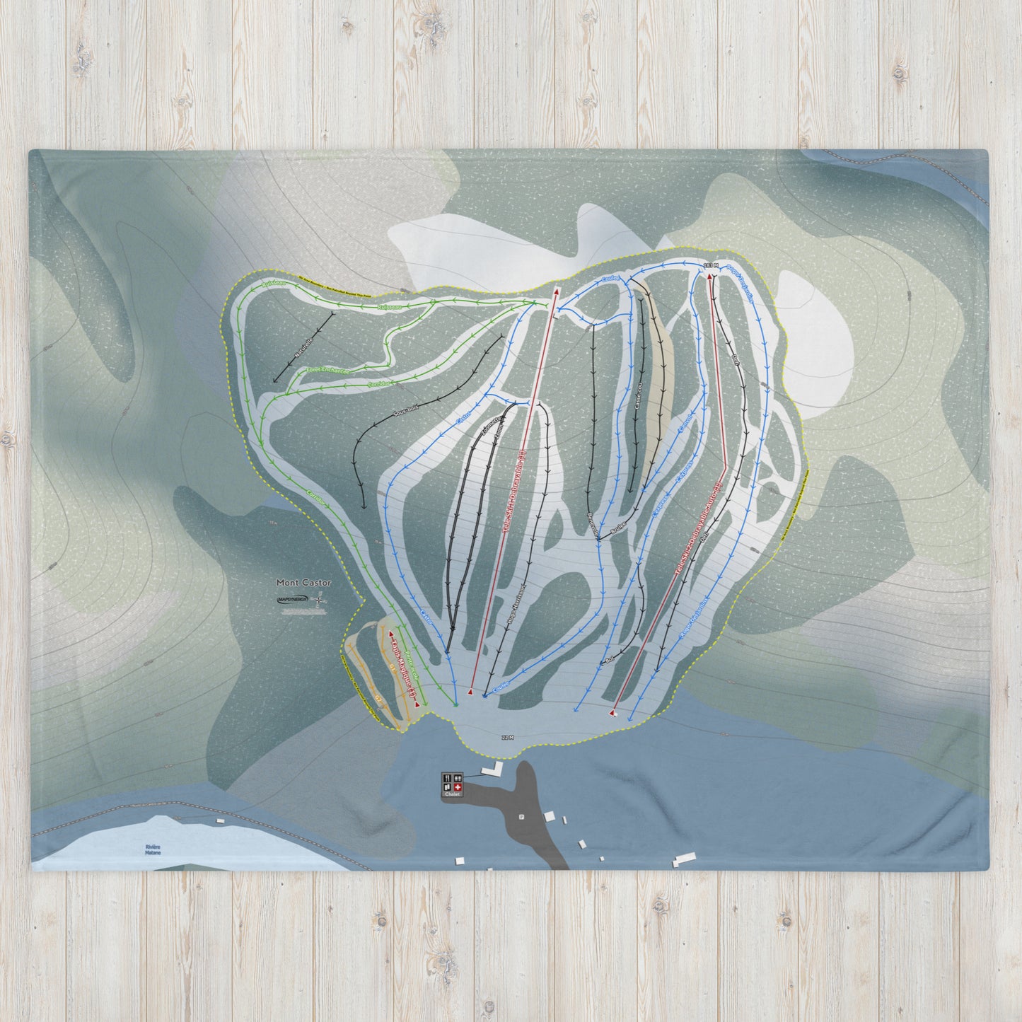 Mont Castor, Quebec Ski Resort Map Blanket