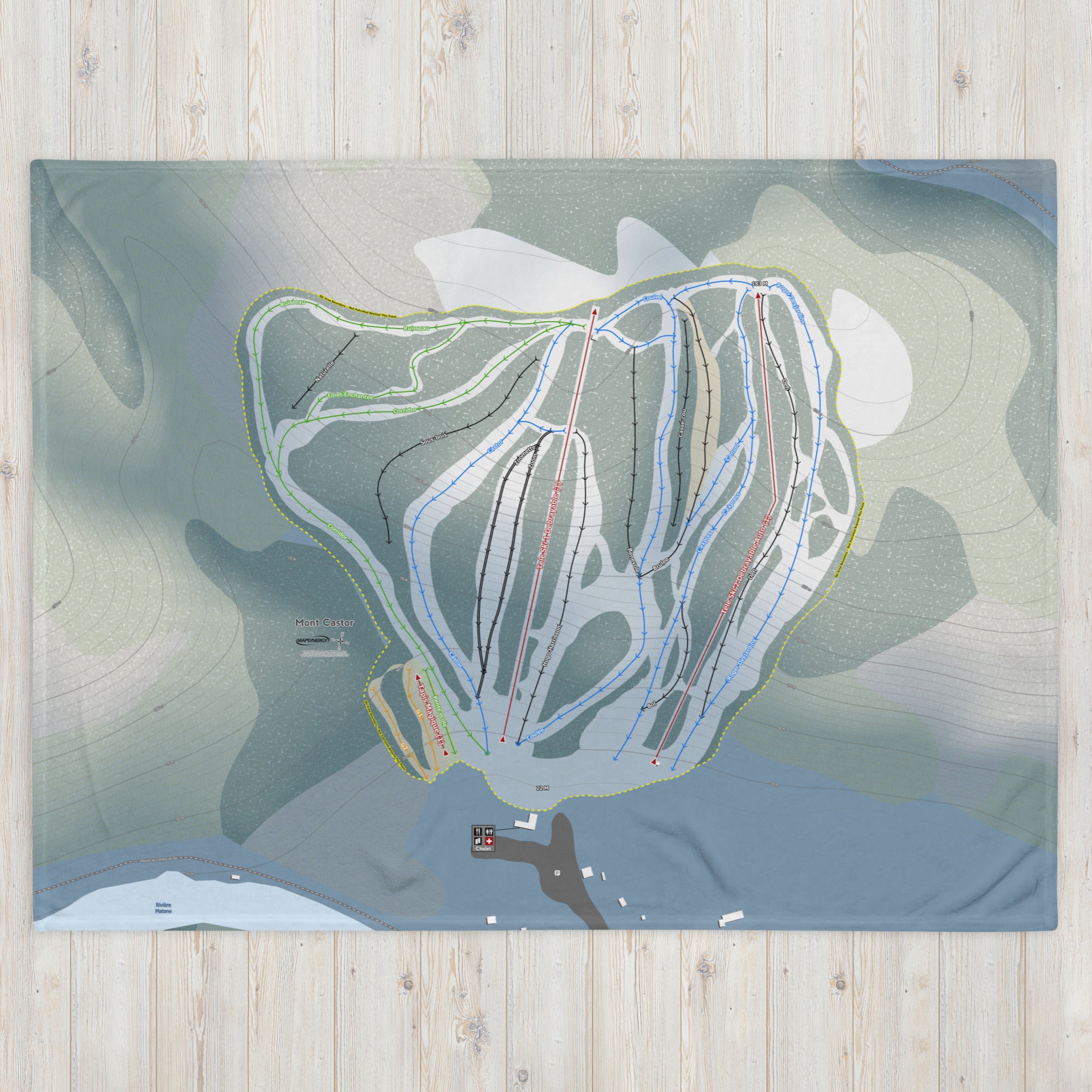 Mont Castor, Quebec Ski Resort Map Blanket