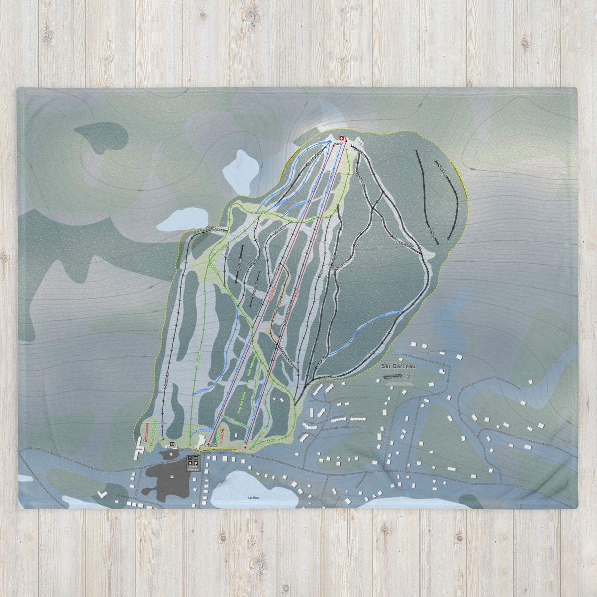 Ski Garceau, Quebec Ski Resort Map Blanket