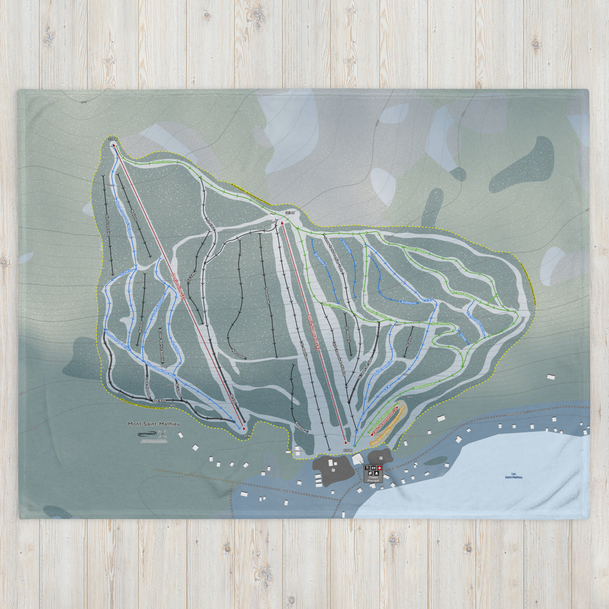 Mont Saint-Mathieu, Quebec Ski Resort Map Blanket