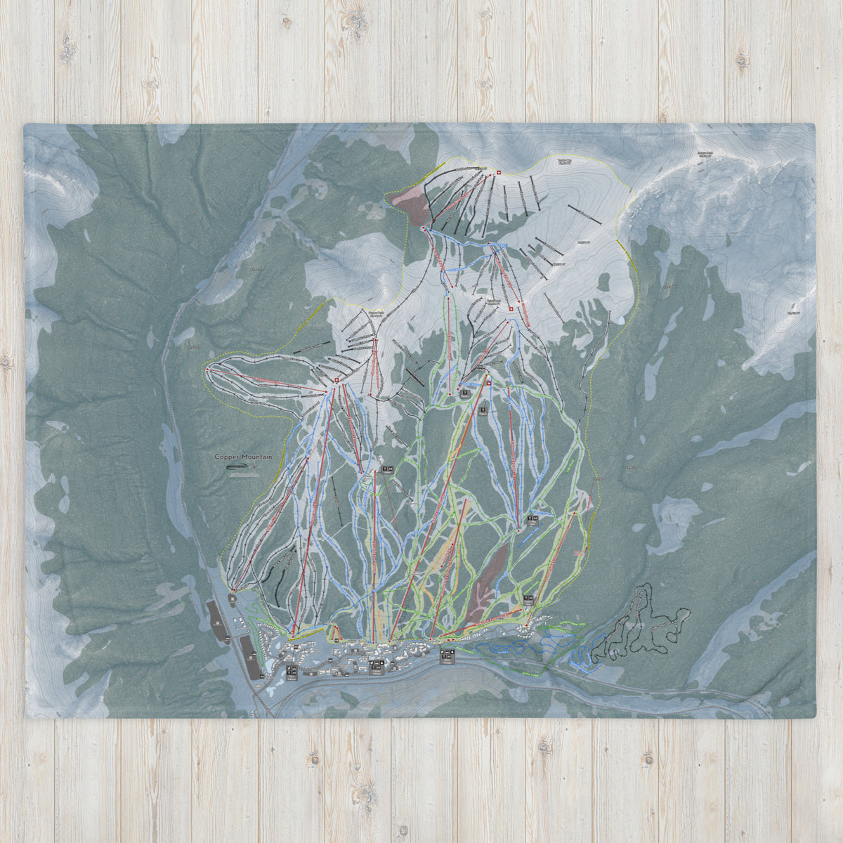 Copper Mountain, Colorado Ski Resort Map Blanket - Powderaddicts