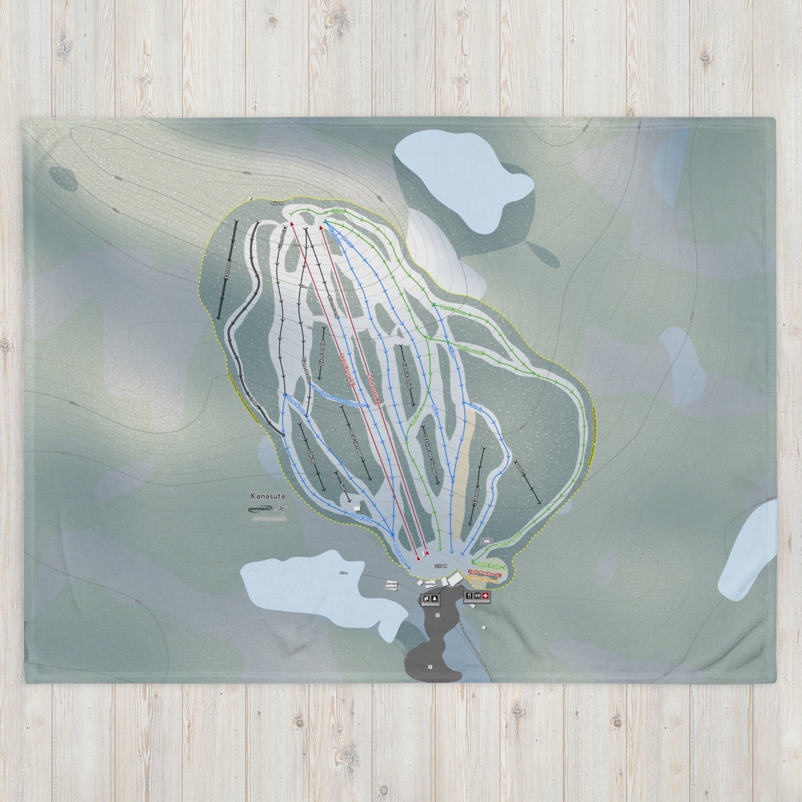 Kanasuta, Quebec Ski Resort Map Blanket