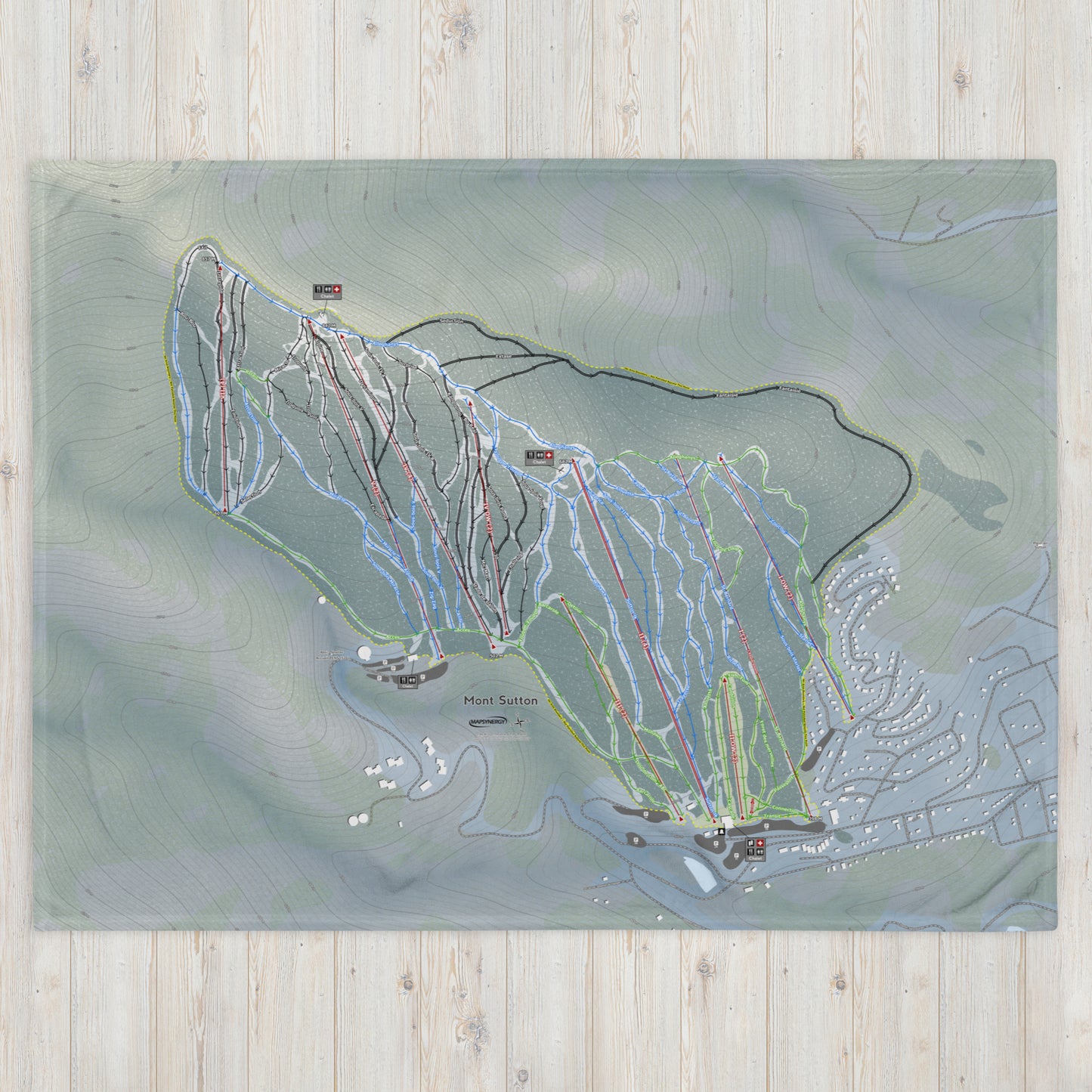 Mont Sutton, Quebec Ski Resort Map Blanket