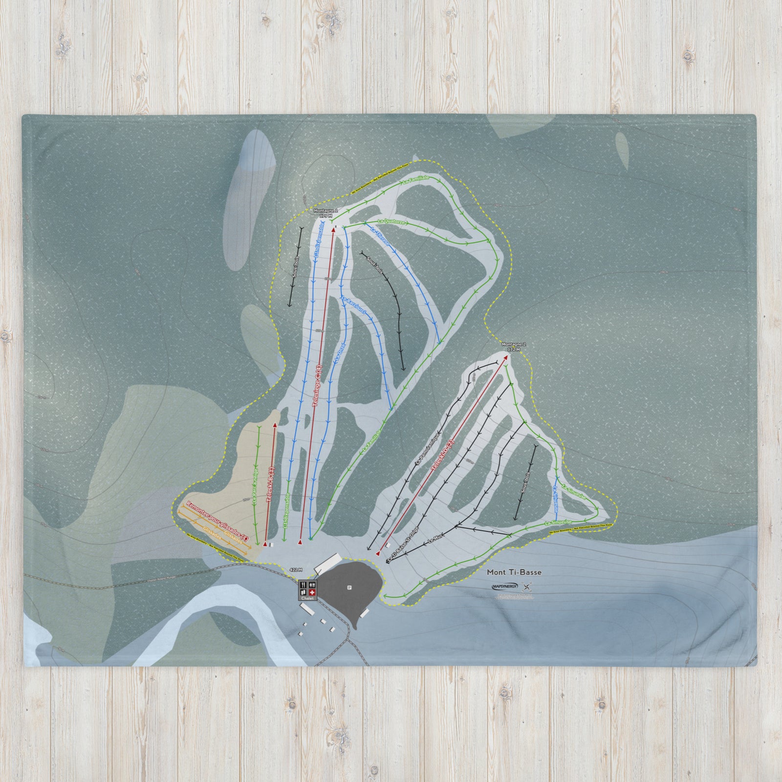 Mont Ti-Basse, Quebec Ski Resort Map Blanket