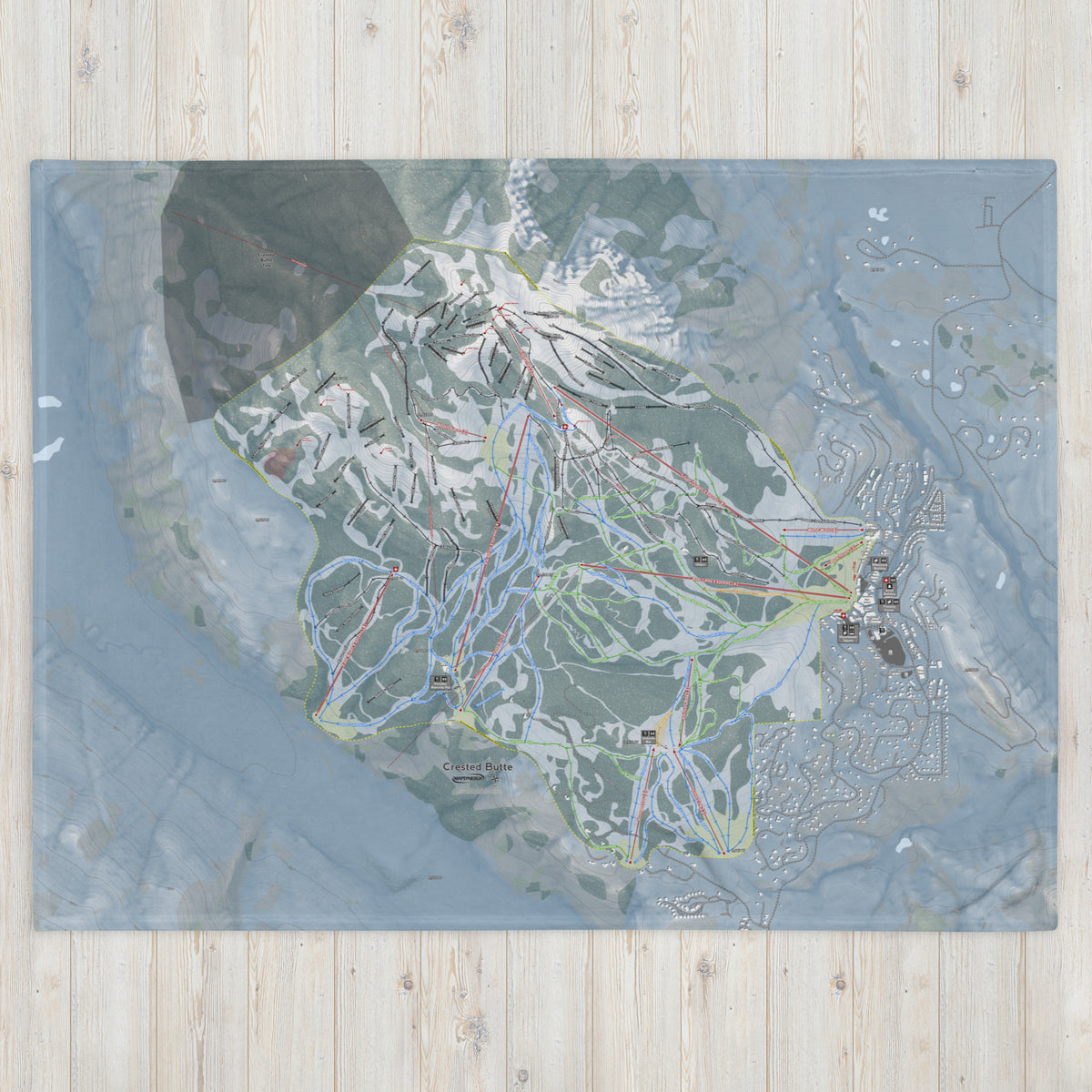 Crested Butte, Colorado Ski Resort Map Blanket