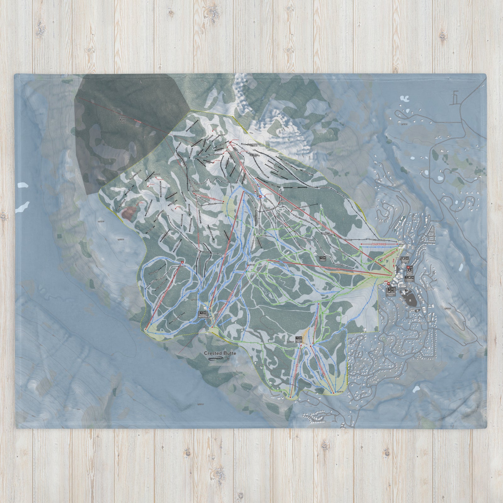 Crested Butte, Colorado Ski Resort Map Blanket