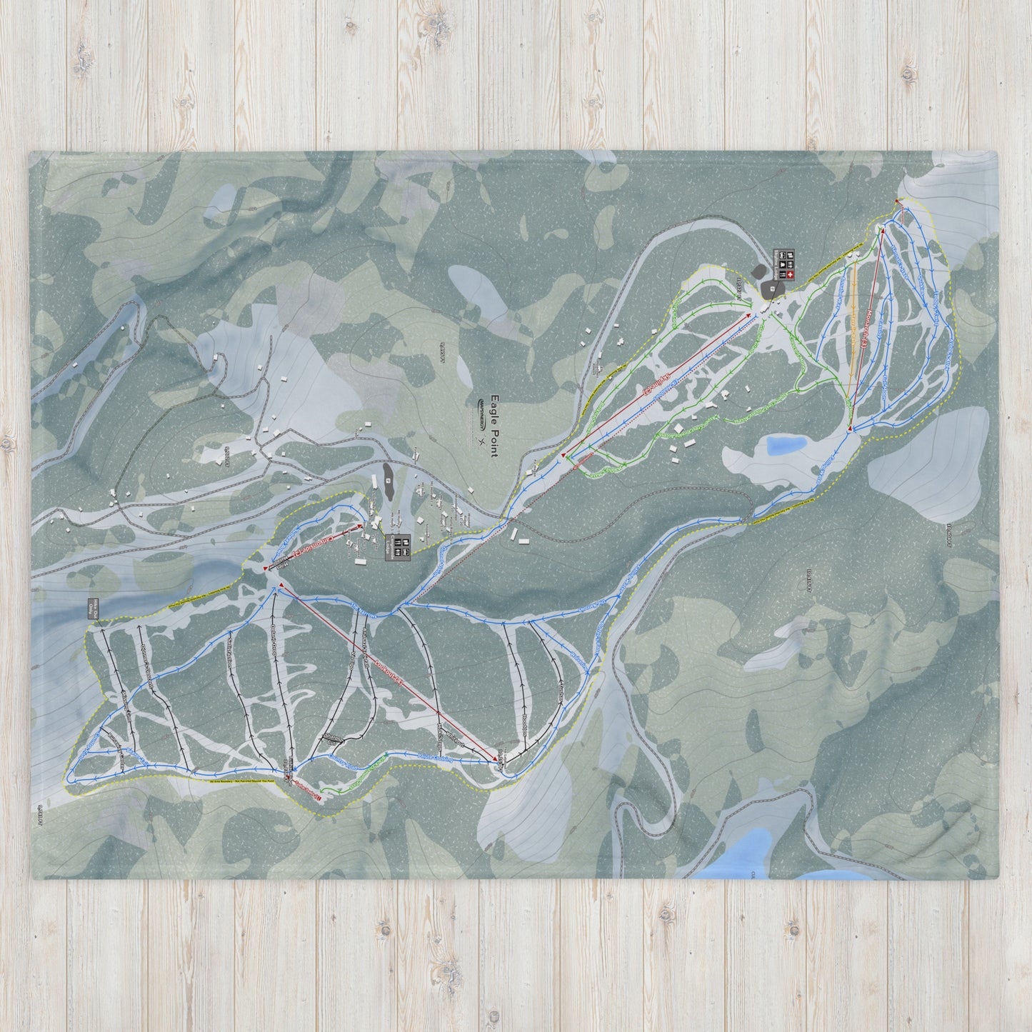 Eagle Point, Utah Ski Resort Map Blanket - Powderaddicts