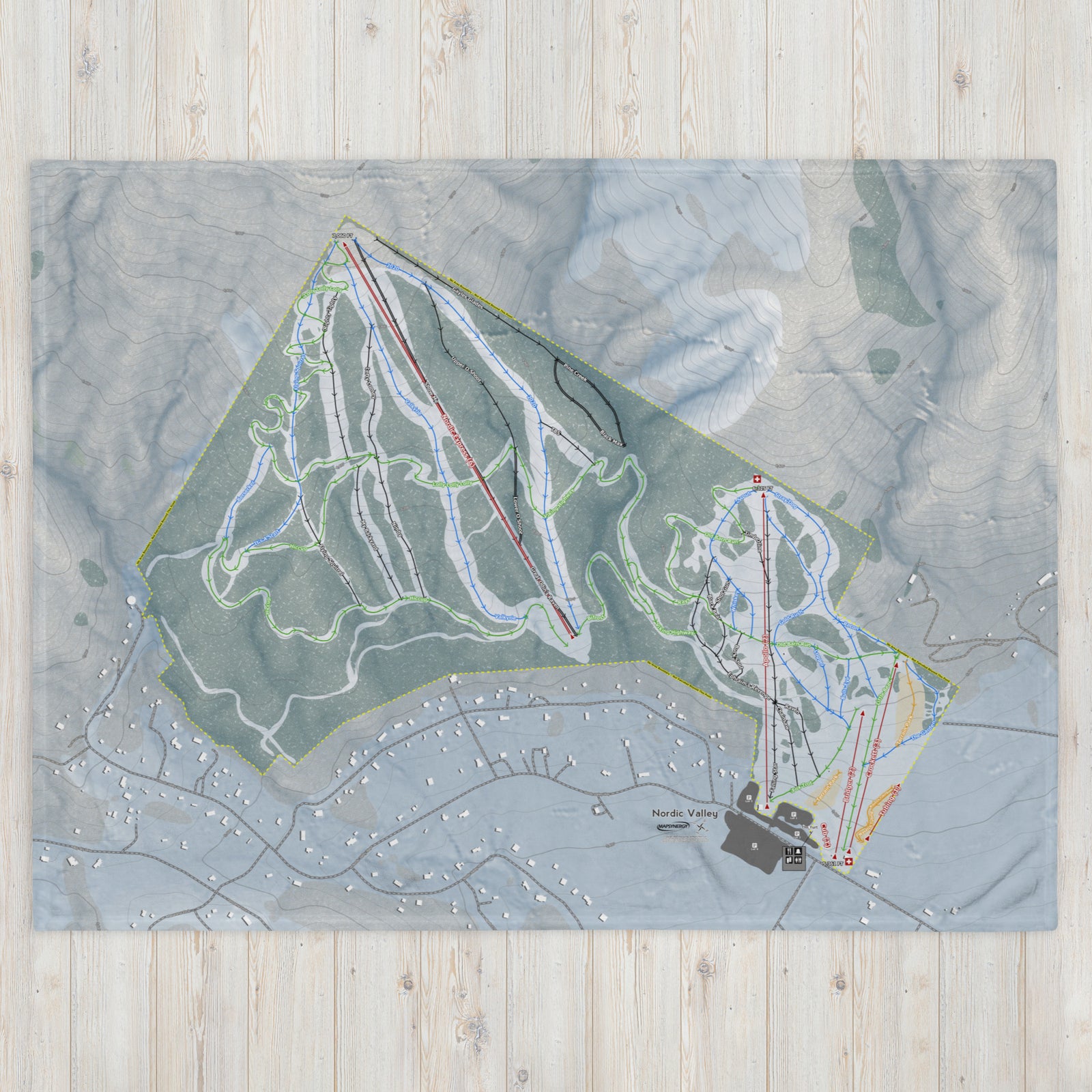 Nordic Valley, Utah Ski Resort Map Blanket