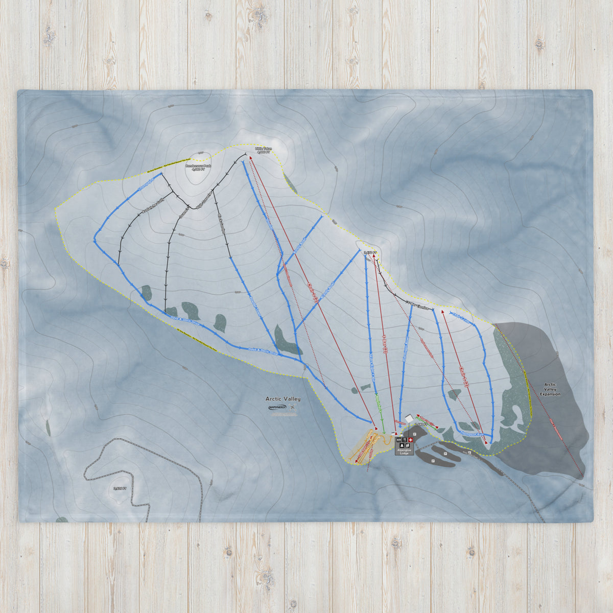 Arctic Valley, Alaska Ski Resort Map Blanket