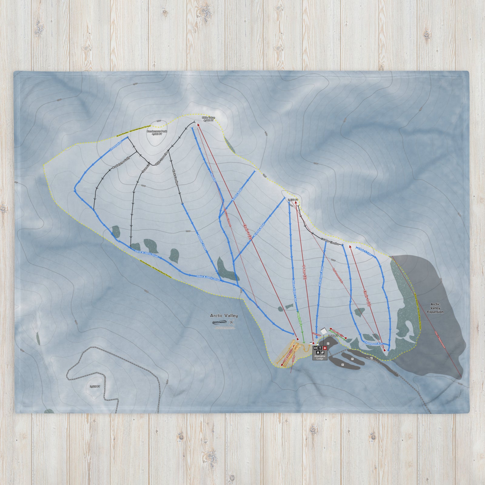 Arctic Valley, Alaska Ski Resort Map Blanket