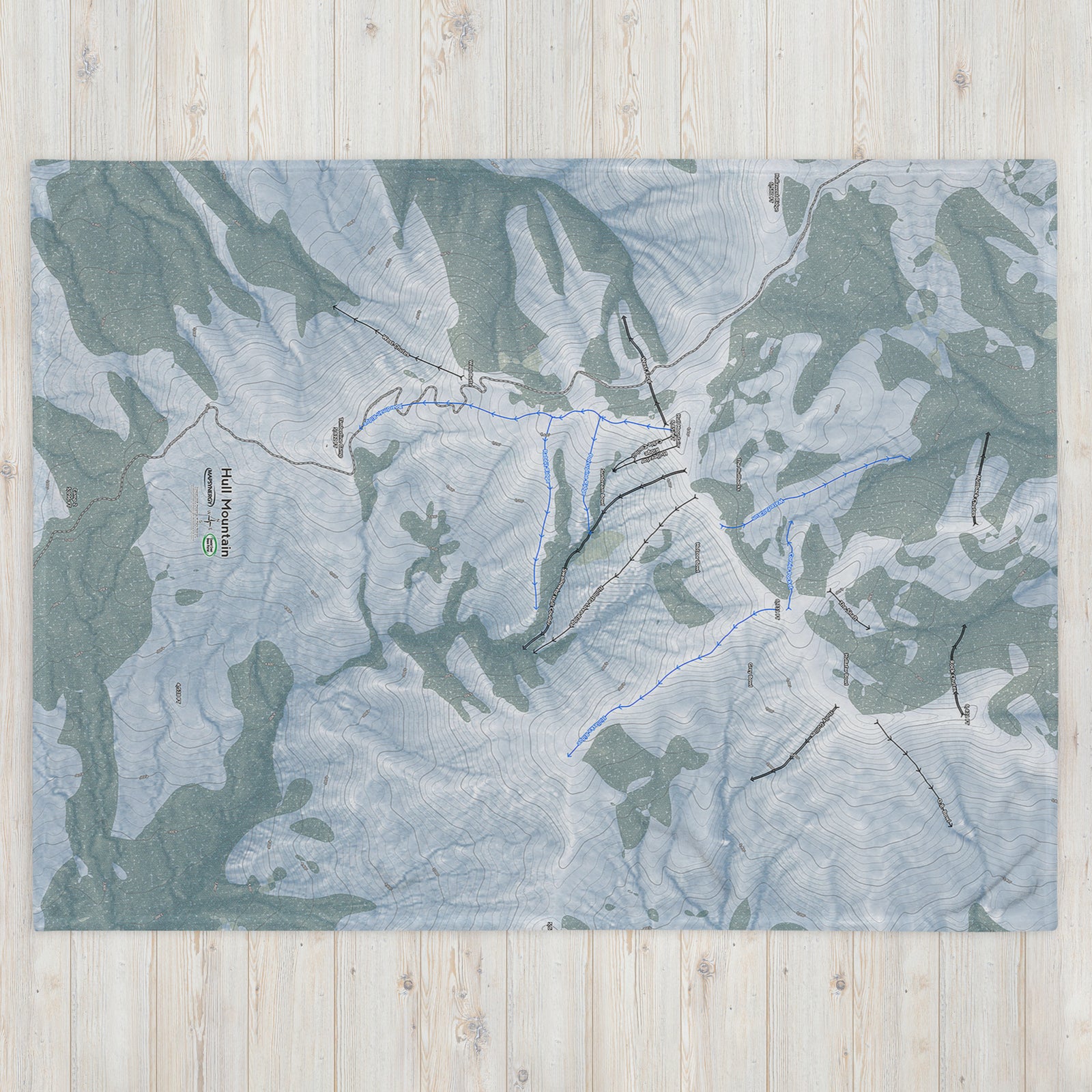 Hull Mountain, California Ski Resort Map Blanket