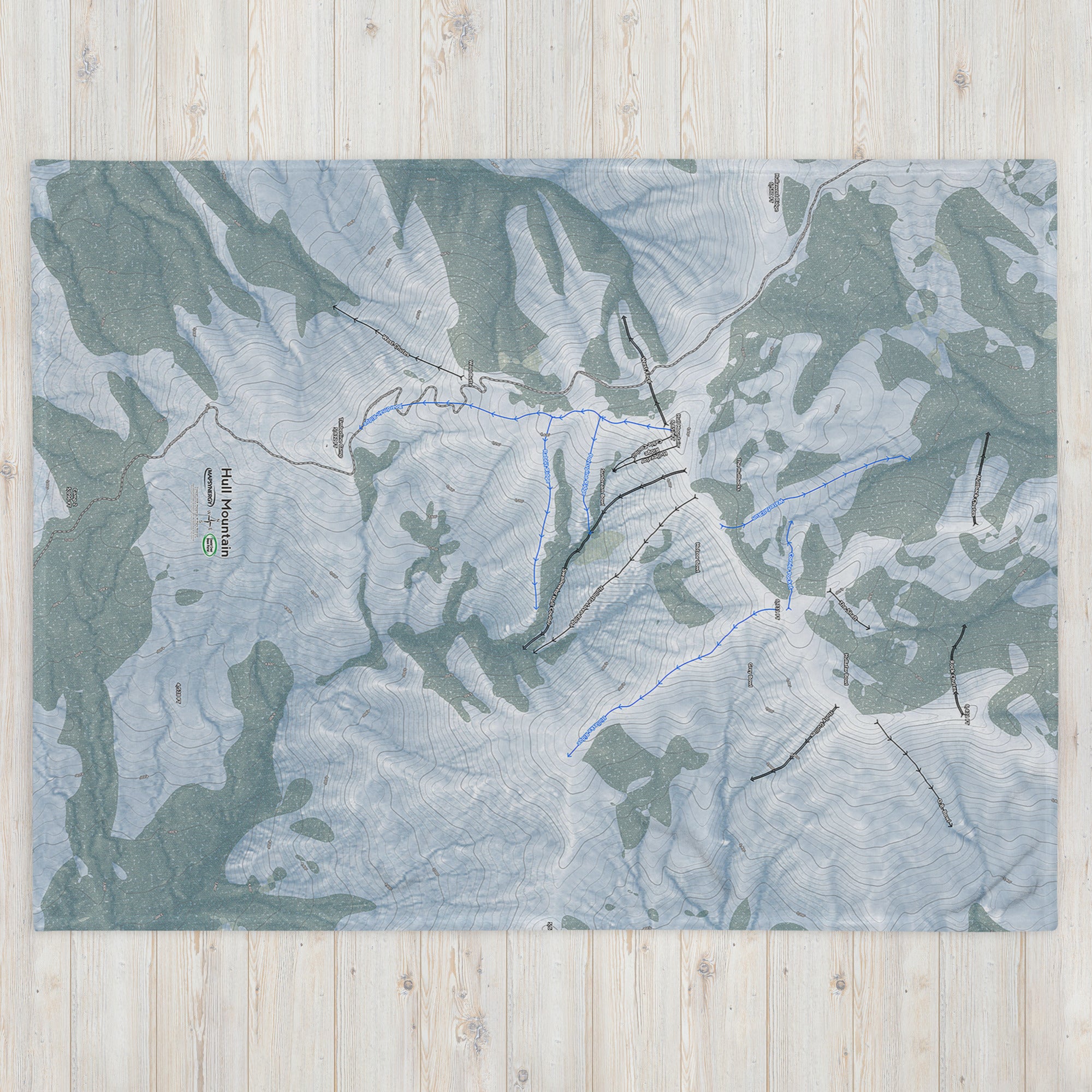 Hull Mountain, California Ski Resort Map Blanket