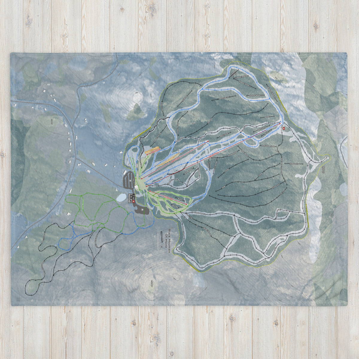 Black Mountain, Maine Ski Resort Map Blanket