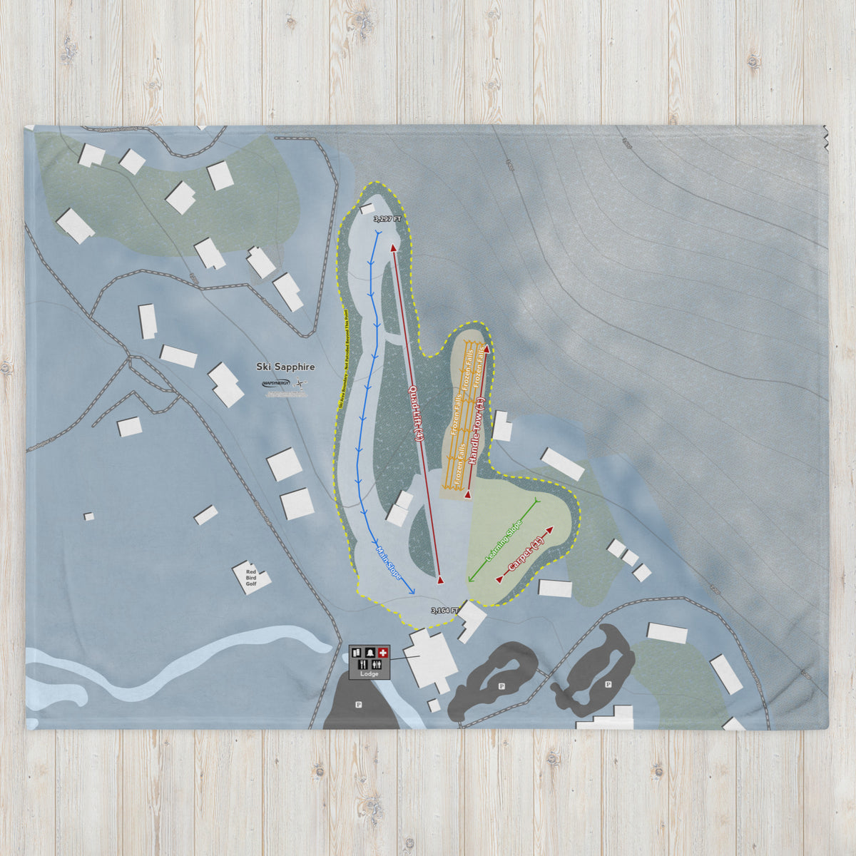 Ski Sapphire, North Carolina Ski Resort Map Blanket