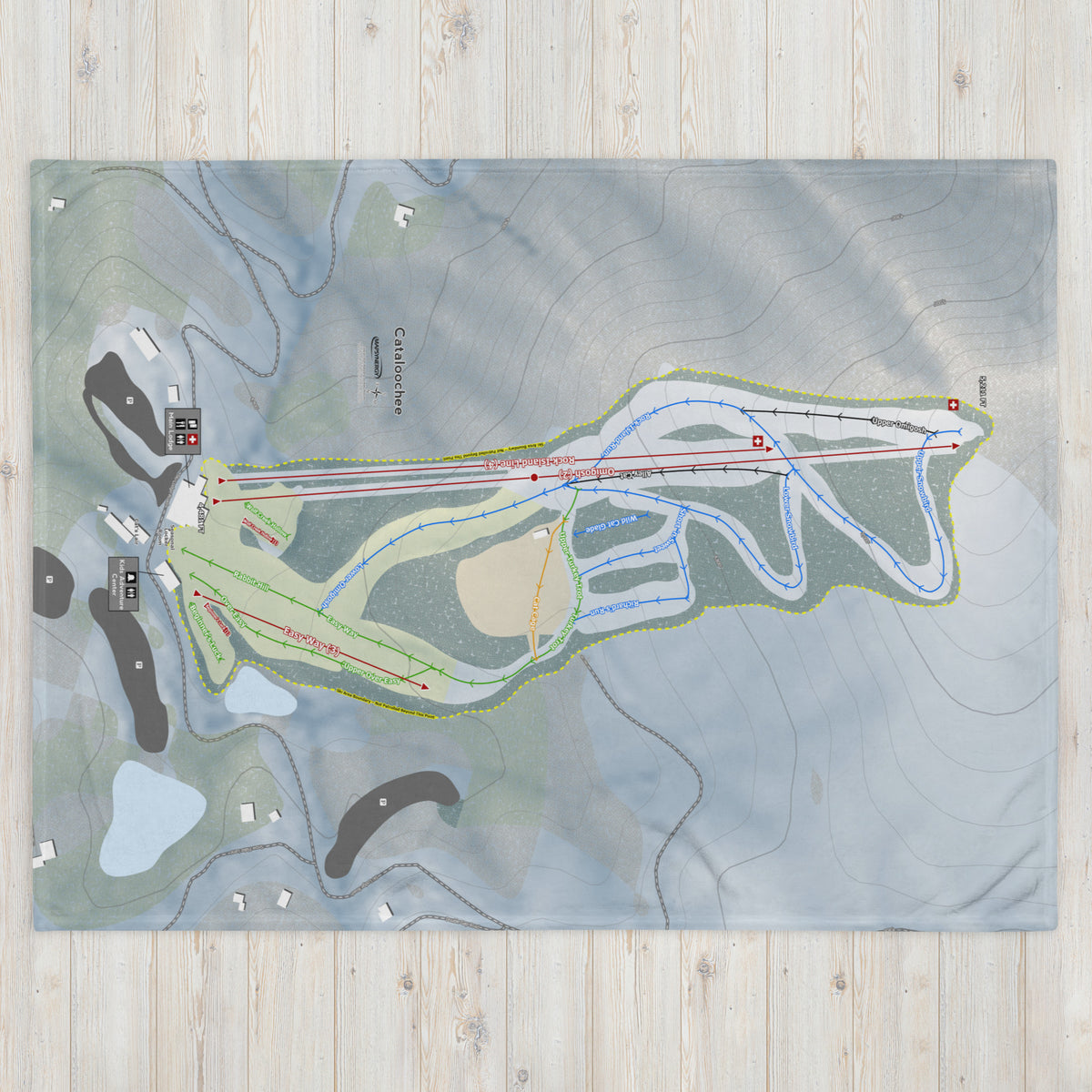 Cataloochee, North Carolina Ski Resort Map Blanket