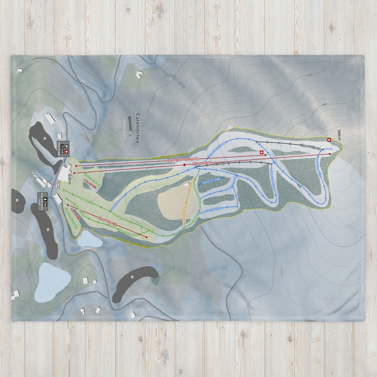 Cataloochee, North Carolina Ski Resort Map Blanket